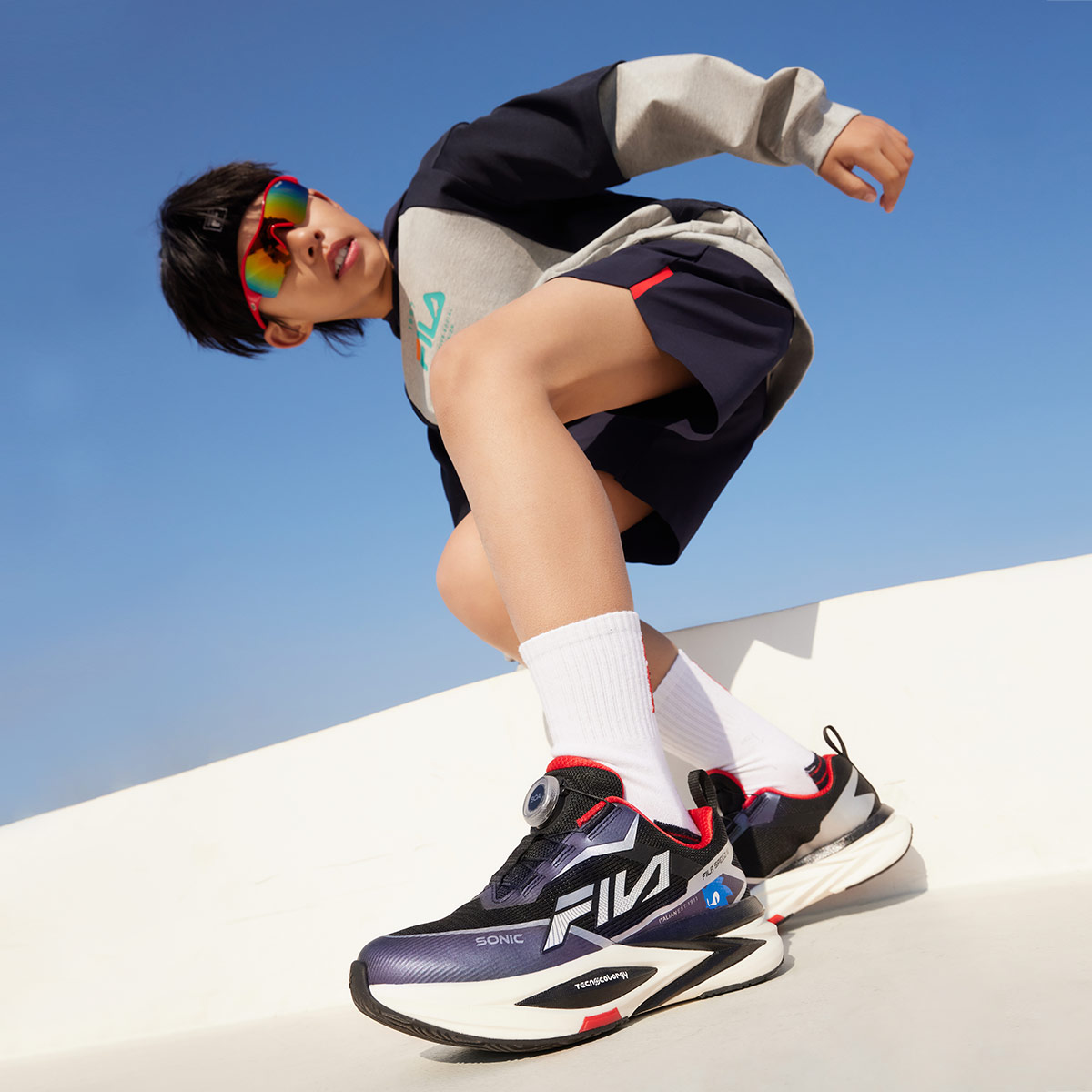 【索尼克运动跑鞋】FILA斐乐儿童时尚户外休闲透气高质感轻便跑步鞋