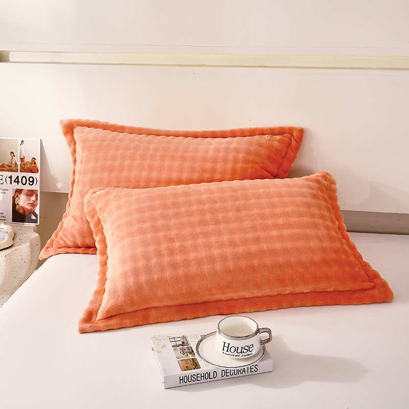 高克重泡泡绒牛奶绒枕套家用加厚绒面