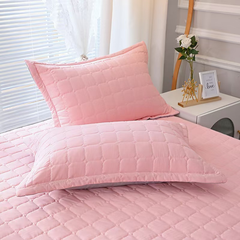 夹棉加厚水洗棉麻枕套简约学生宿舍学生宿舍棉枕成人家用纯色防螨