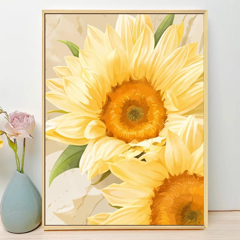 客厅装饰画治愈系挂画桌面摆画向日葵卧室床头画壁画玄关太阳花