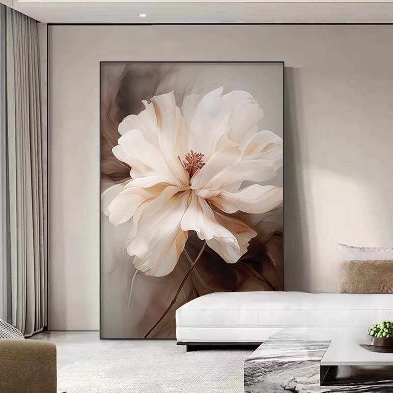 简约现代客厅装饰画餐厅高级感牡丹花挂画轻奢高档沙发背景墙壁画