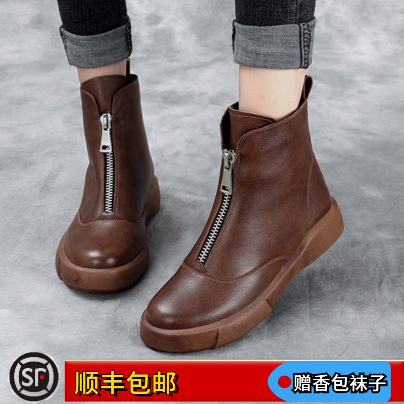 大东姚网红马丁靴女2023年秋冬季新款短靴百搭时尚洋气厚底瘦瘦靴