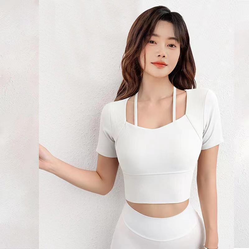 白 瑜伽服背心跑步运动外穿普拉提时尚休闲显瘦背心5055