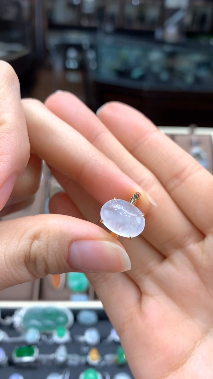 【闪购商品】翡翠戒指18K金镶嵌戒指