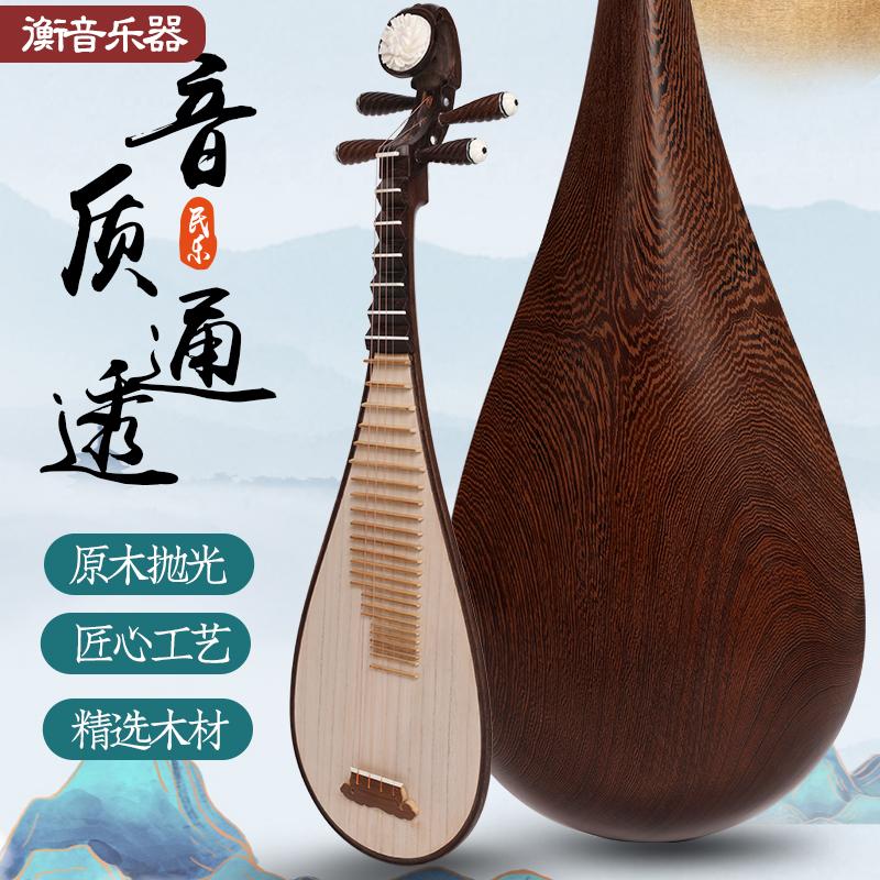 鸡翅木琵琶专业演奏刺猬紫檀成人中号儿童花梨红木初学者入门琵琶