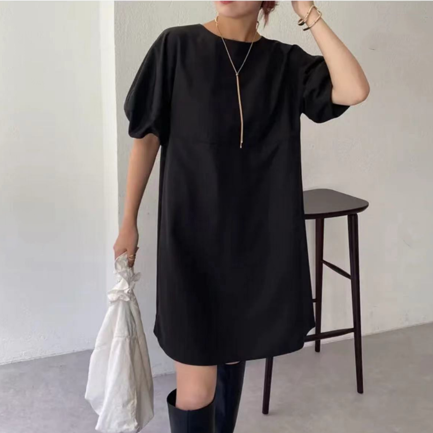 【强哥外贸】 小个子穿搭 C 显瘦气质百搭修身短款连衣裙