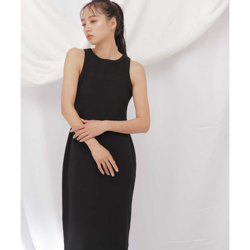 【强哥外贸】 夏季新款 J 有机棉圆领无袖舒适修身连衣裙