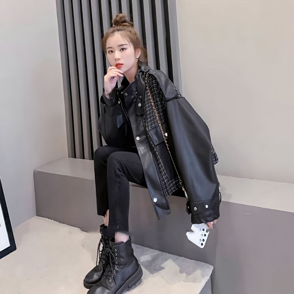 高品质小香皮衣外套女洋气2024新款上档次小个子加绒加厚减龄爆款