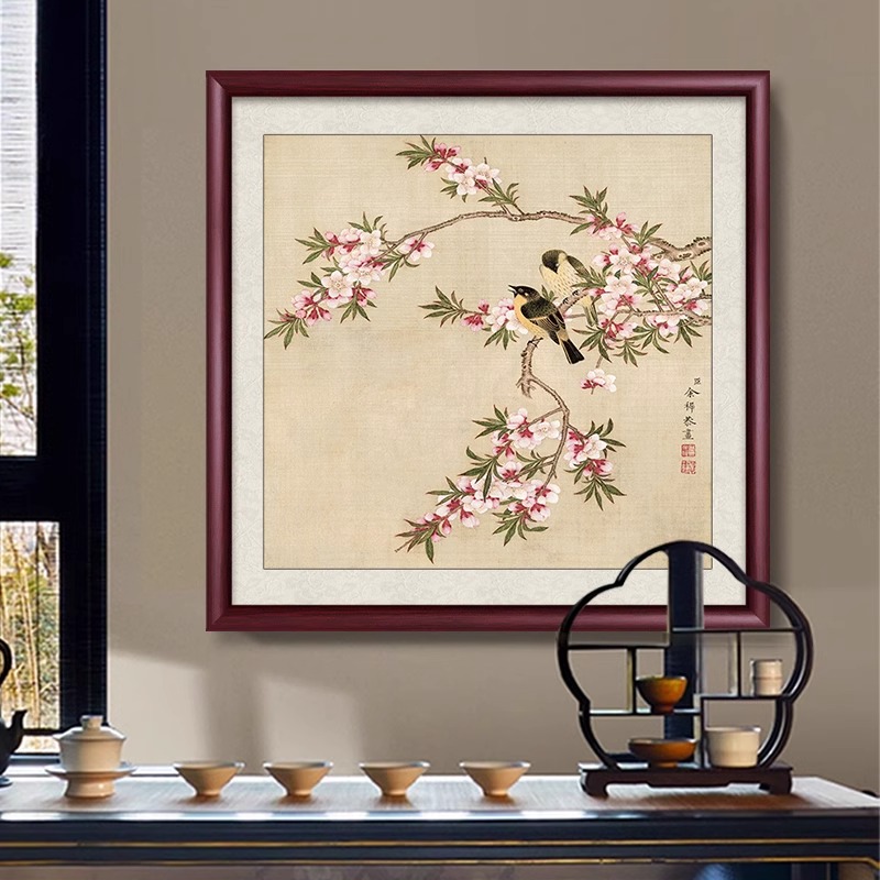 名家余樨花鸟图兰花牡丹国画办公室客厅沙发背景墙装饰画餐厅壁画