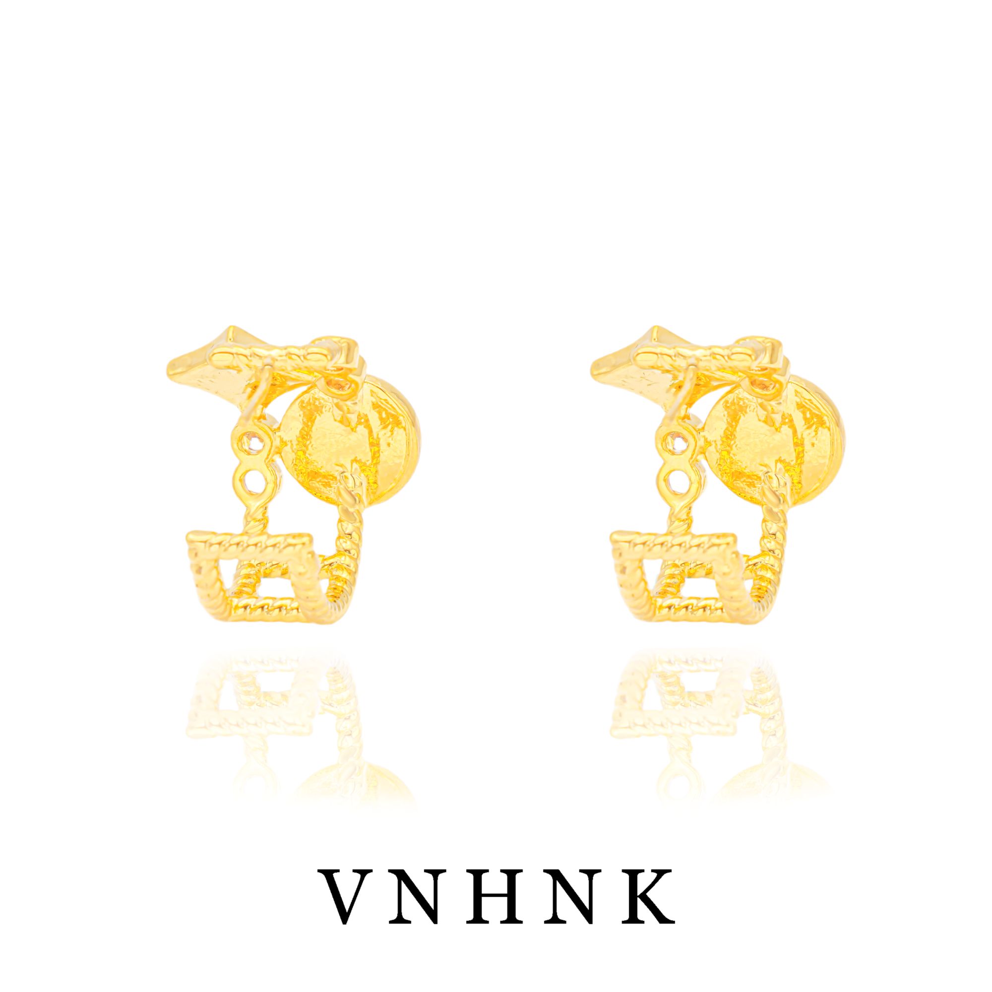 铜合金贝壳耳饰 美可儿  D383   金色（16mm) 时尚气质耳环