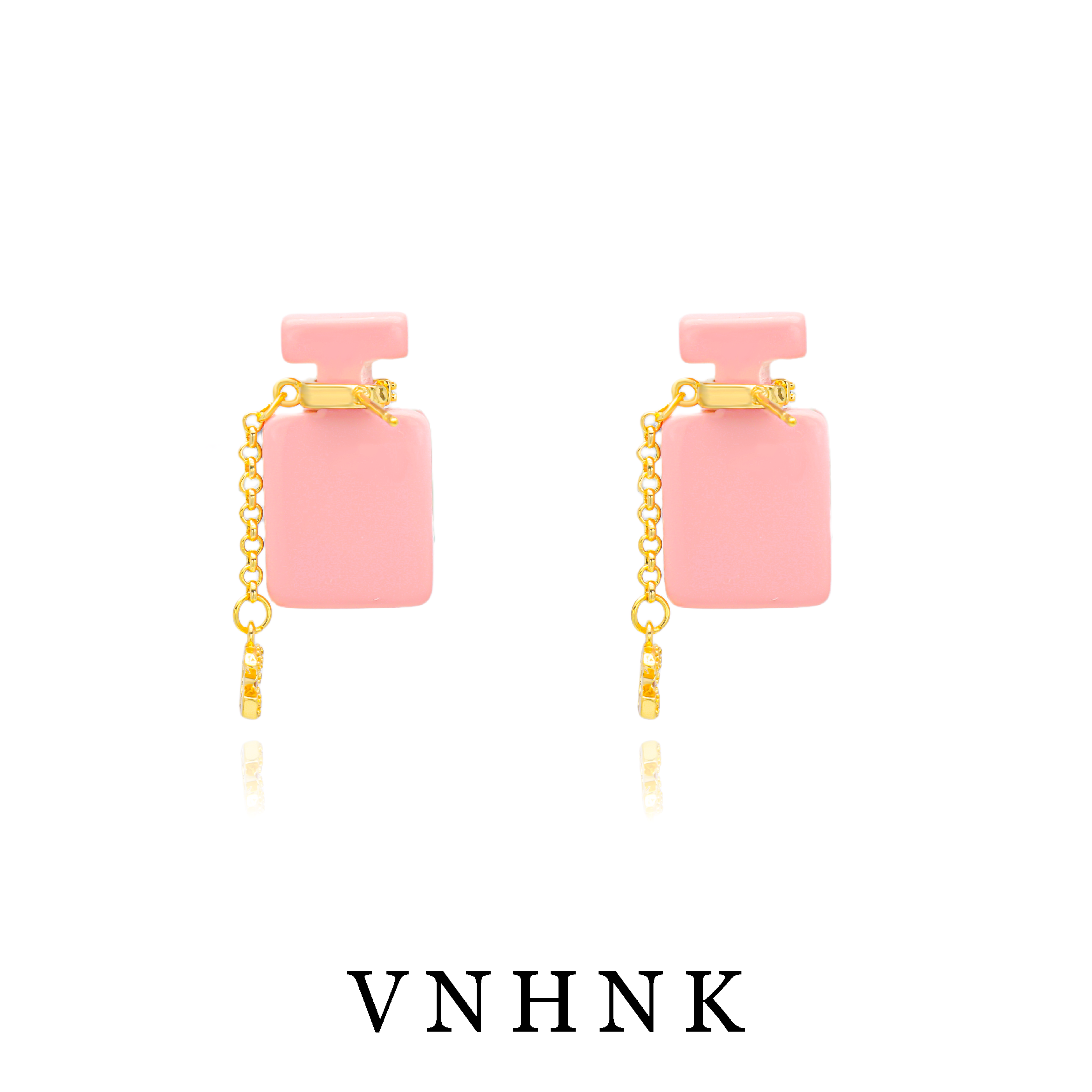 铜合金合成锆石耳饰 美可儿   B265   粉色小众百搭耳环