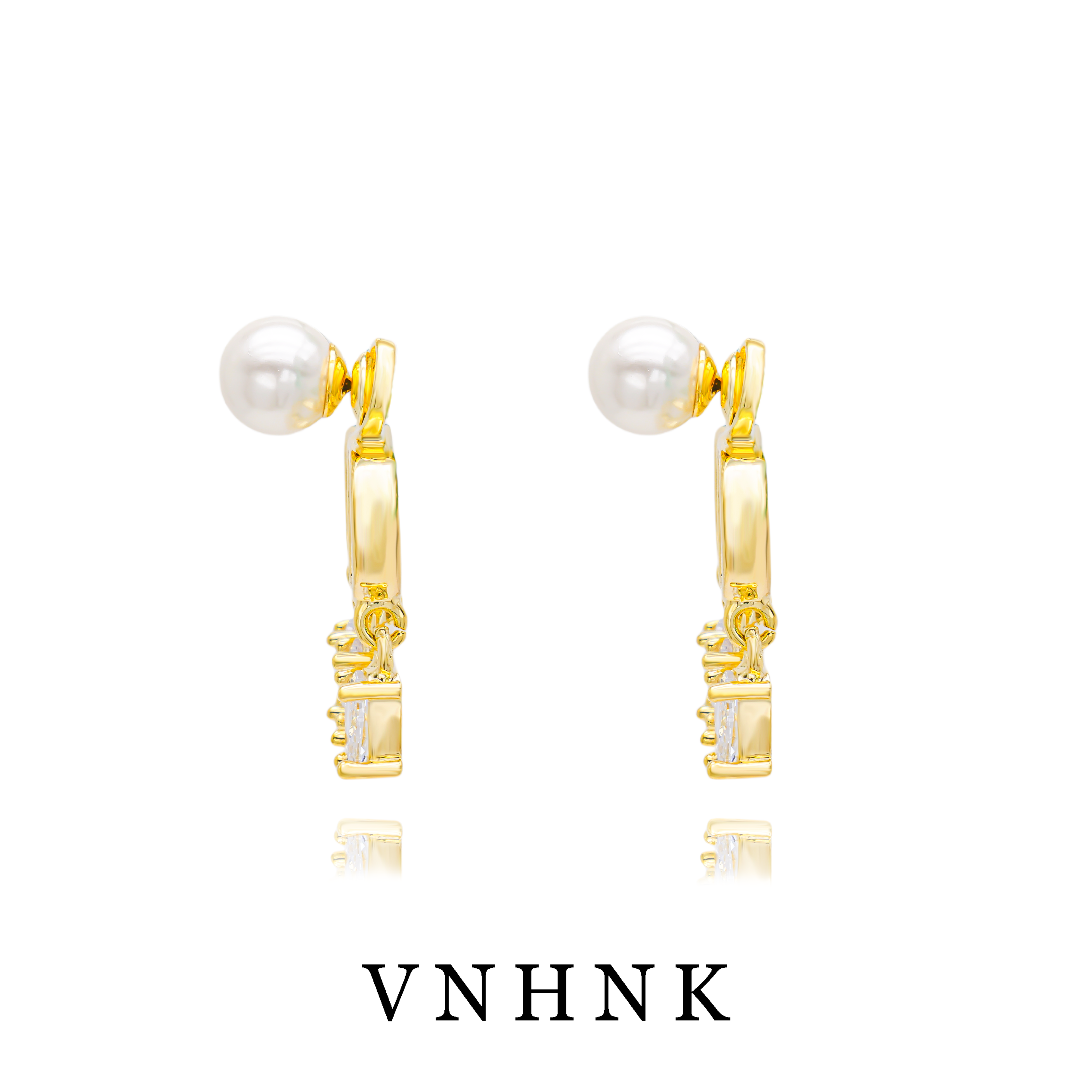 铜合金合成锆石耳饰 美可儿   E321   金色（8mm）简约时尚耳环