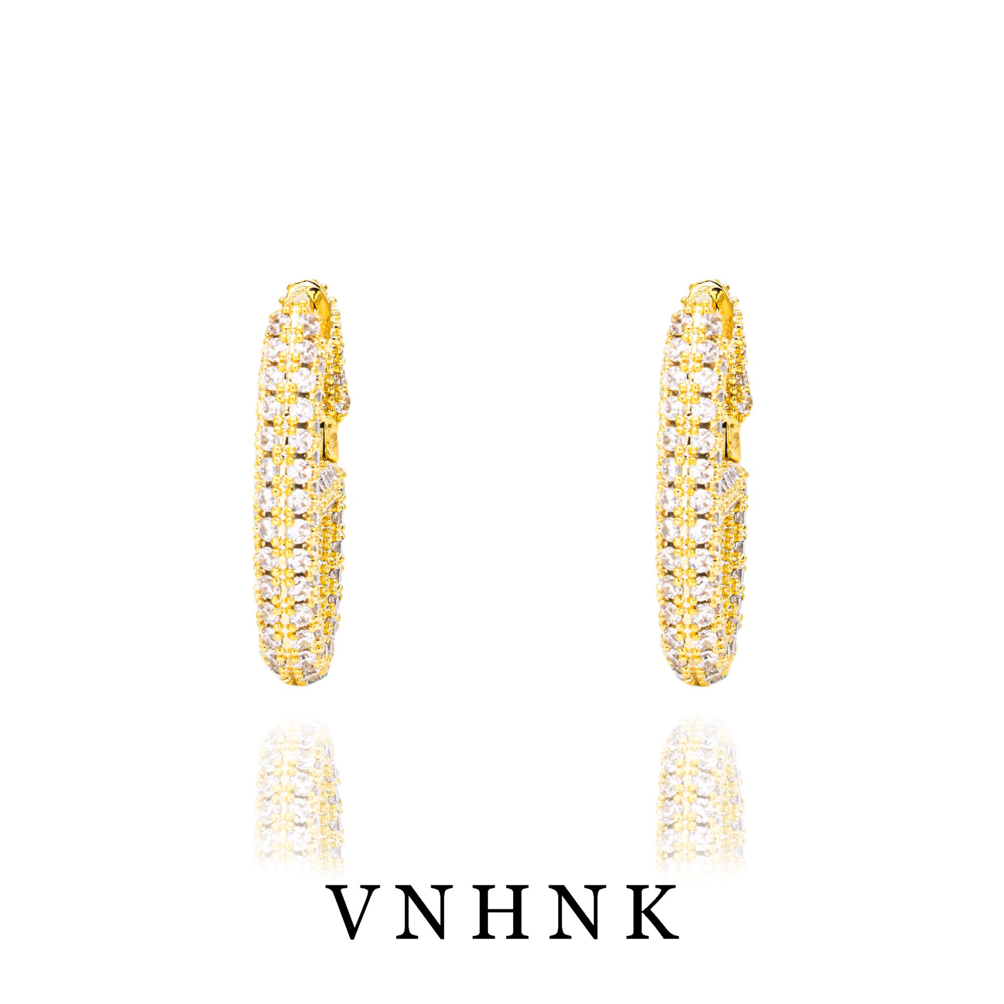 铜合金合成锆石耳饰 美可儿    H514    金色时尚气质耳环