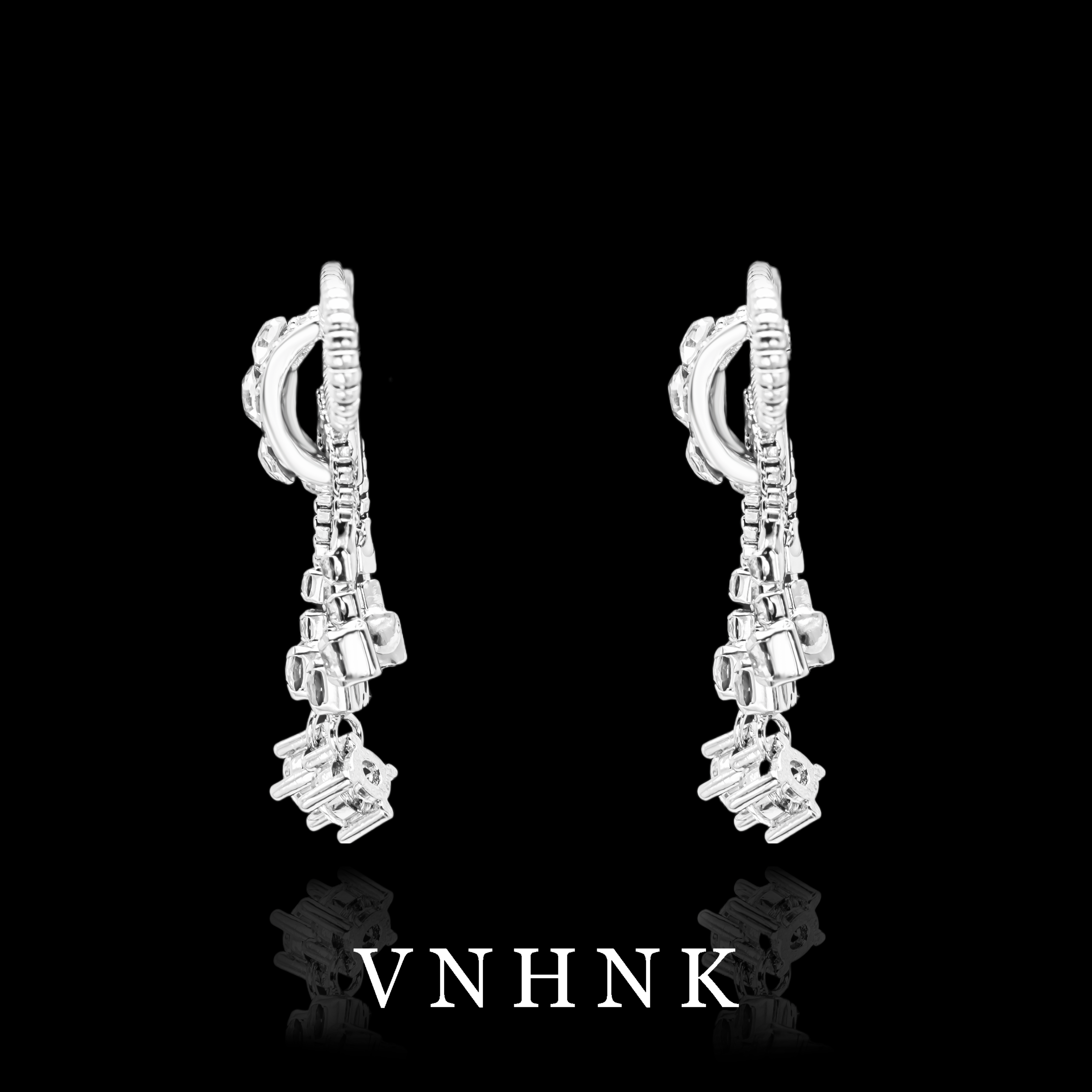 铜合金合成锆石耳饰 美可儿   B54      银色小众百搭耳环