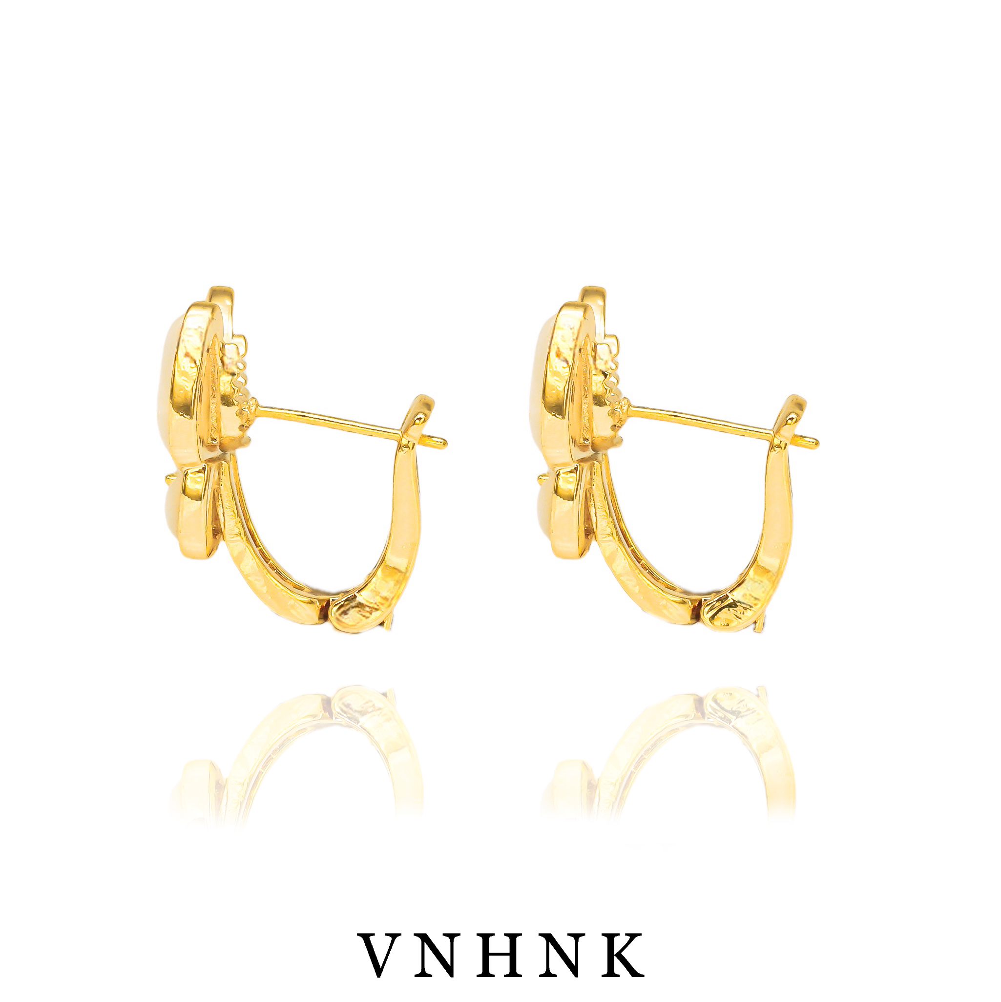 铜合金合成锆石耳饰 美可儿   B176   金色小众百搭耳环