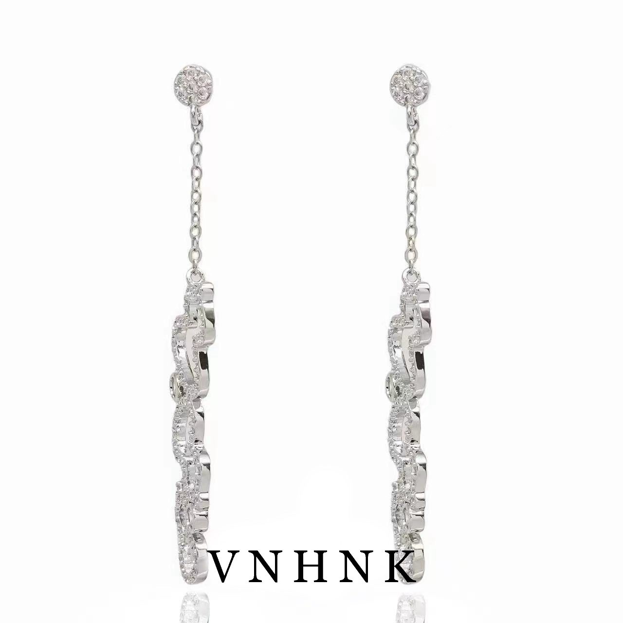 铜合金合成锆石耳饰 美可儿   B585   银色时尚气质百搭耳环