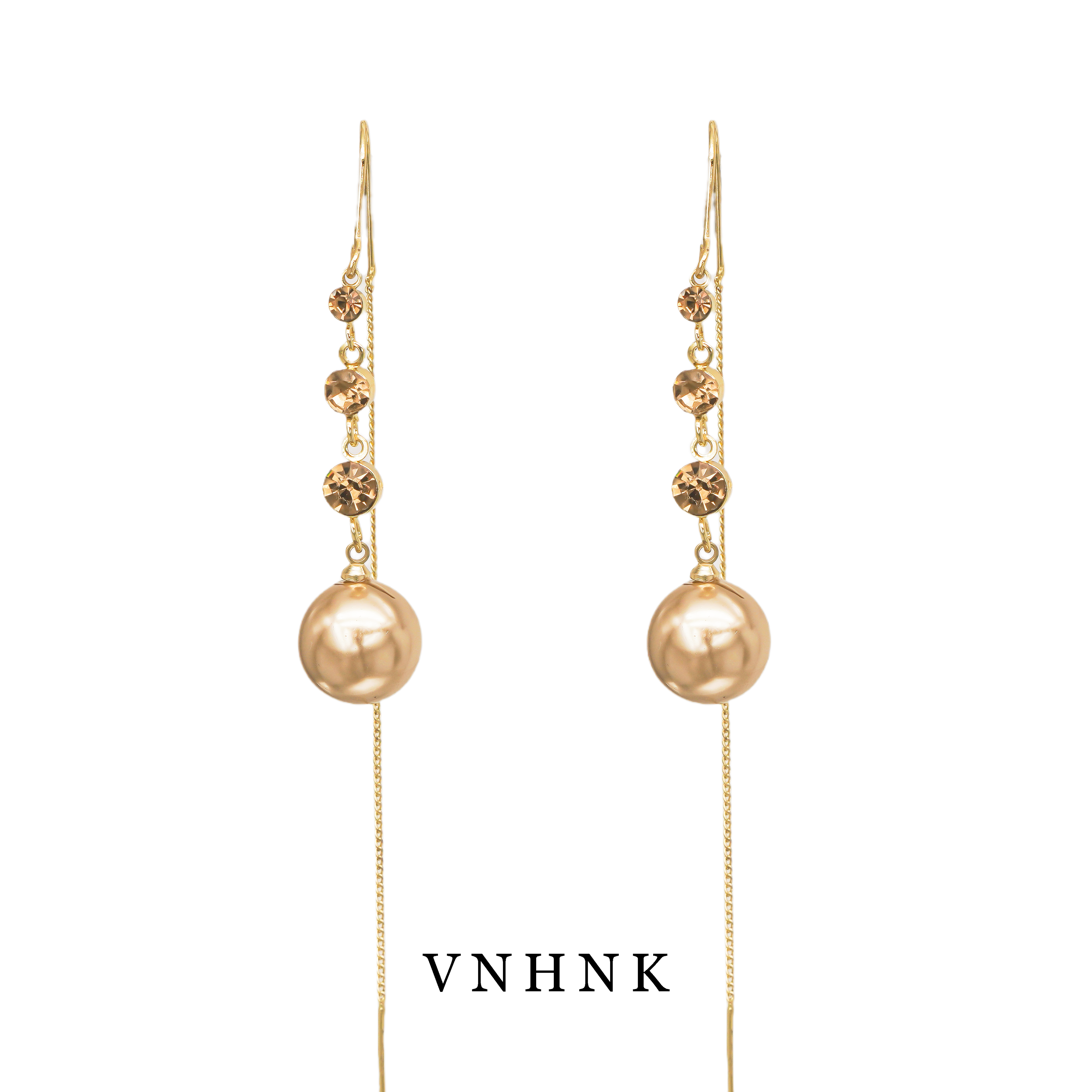 铜合金仿珍珠耳饰 美可儿  F384   金色（12mm）简约时尚百搭耳环