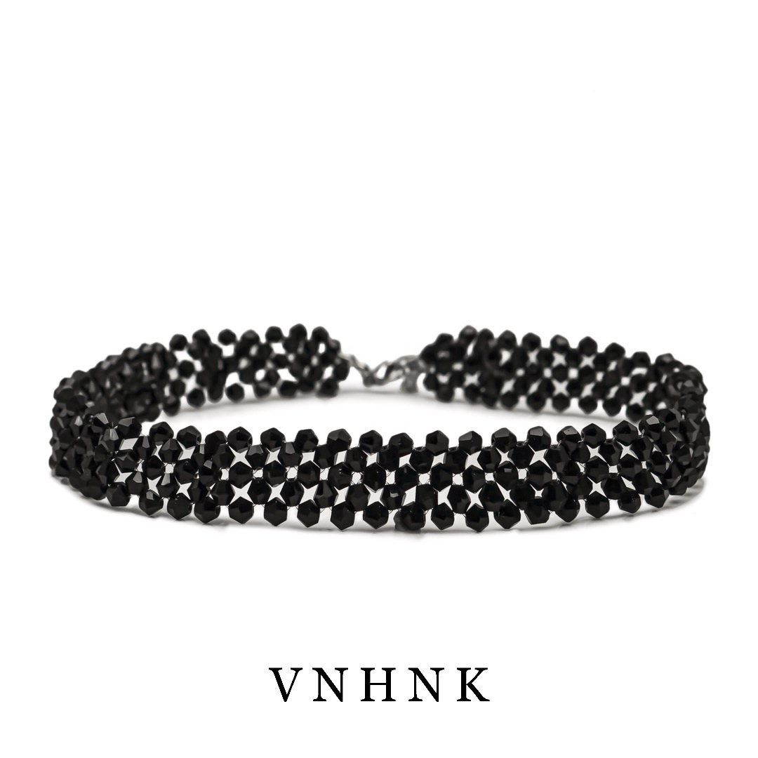 不锈钢仿水晶项链 美可儿   D393   黑色(45cm)气质小众时尚项链