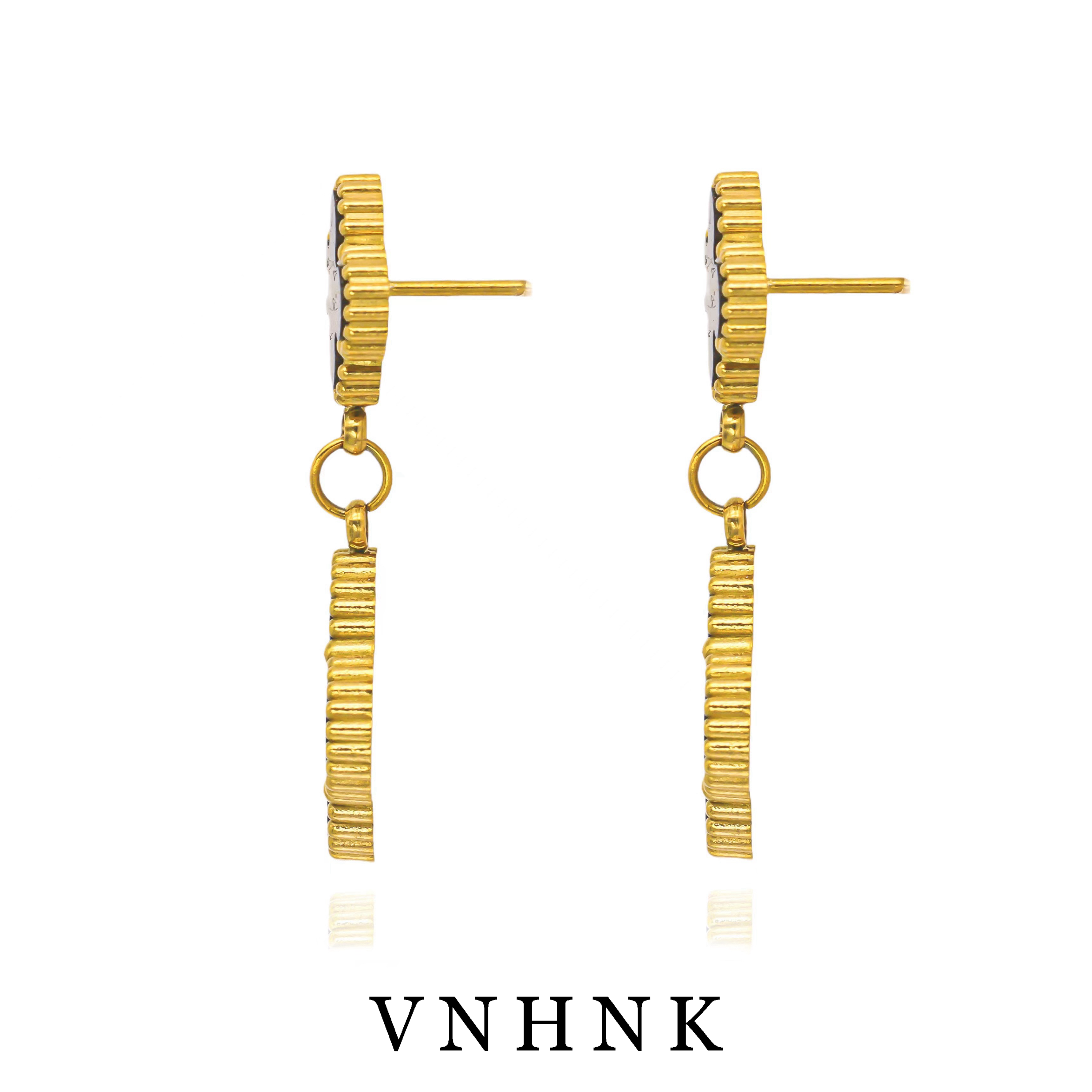 钛钢耳饰 美可儿    D469    黑色小众百搭耳环