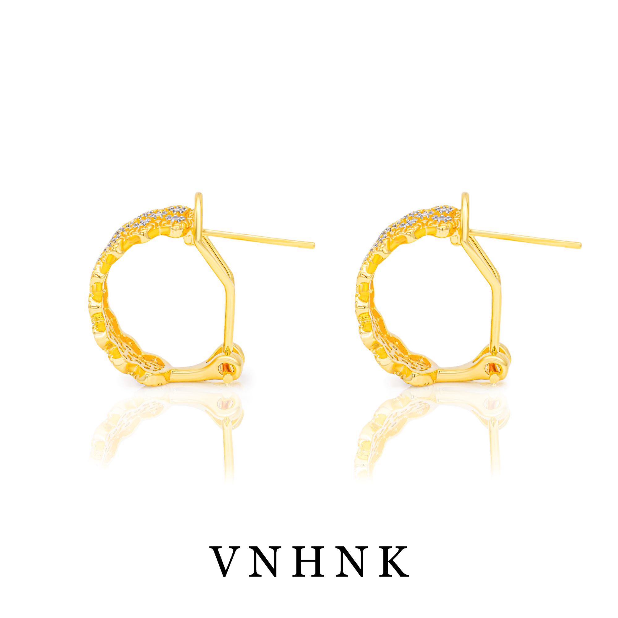 铜合金合成锆石耳饰 美可儿   E52   金色时尚气质百搭耳环