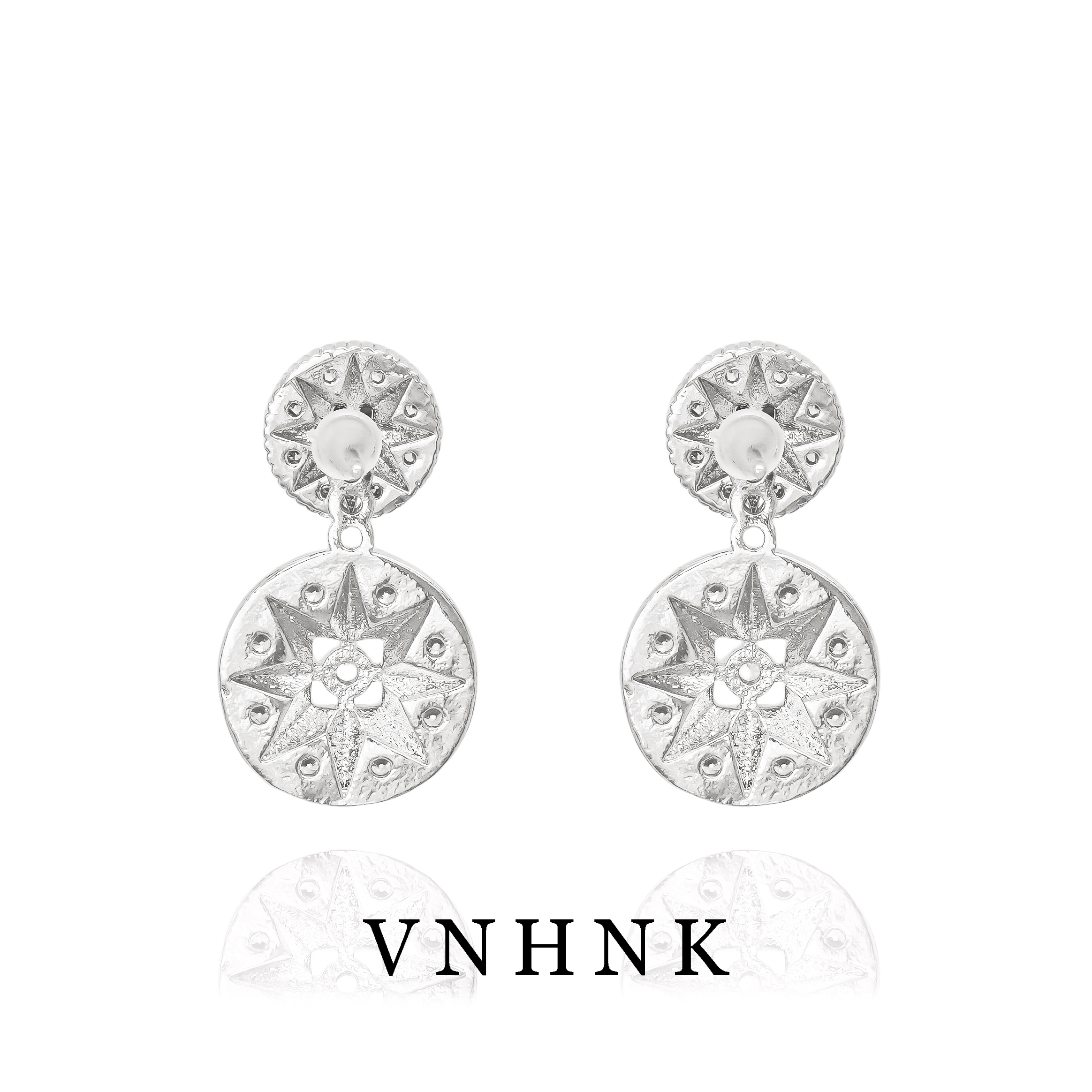 铜合金合成锆石耳饰 美可儿   F541   银色百搭小众耳环