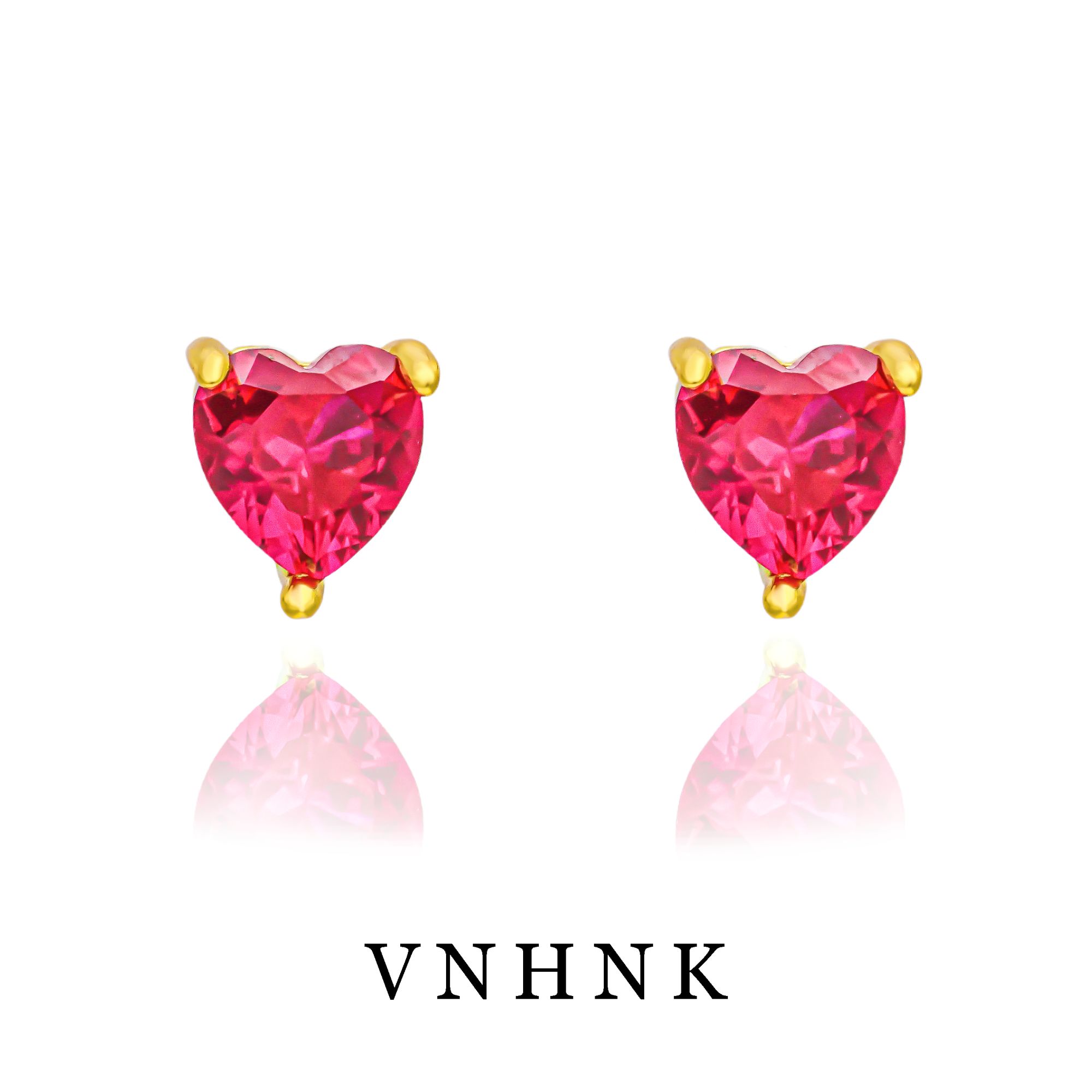 925银合成锆石耳饰 美可儿   D229   红色个性小众百搭耳环