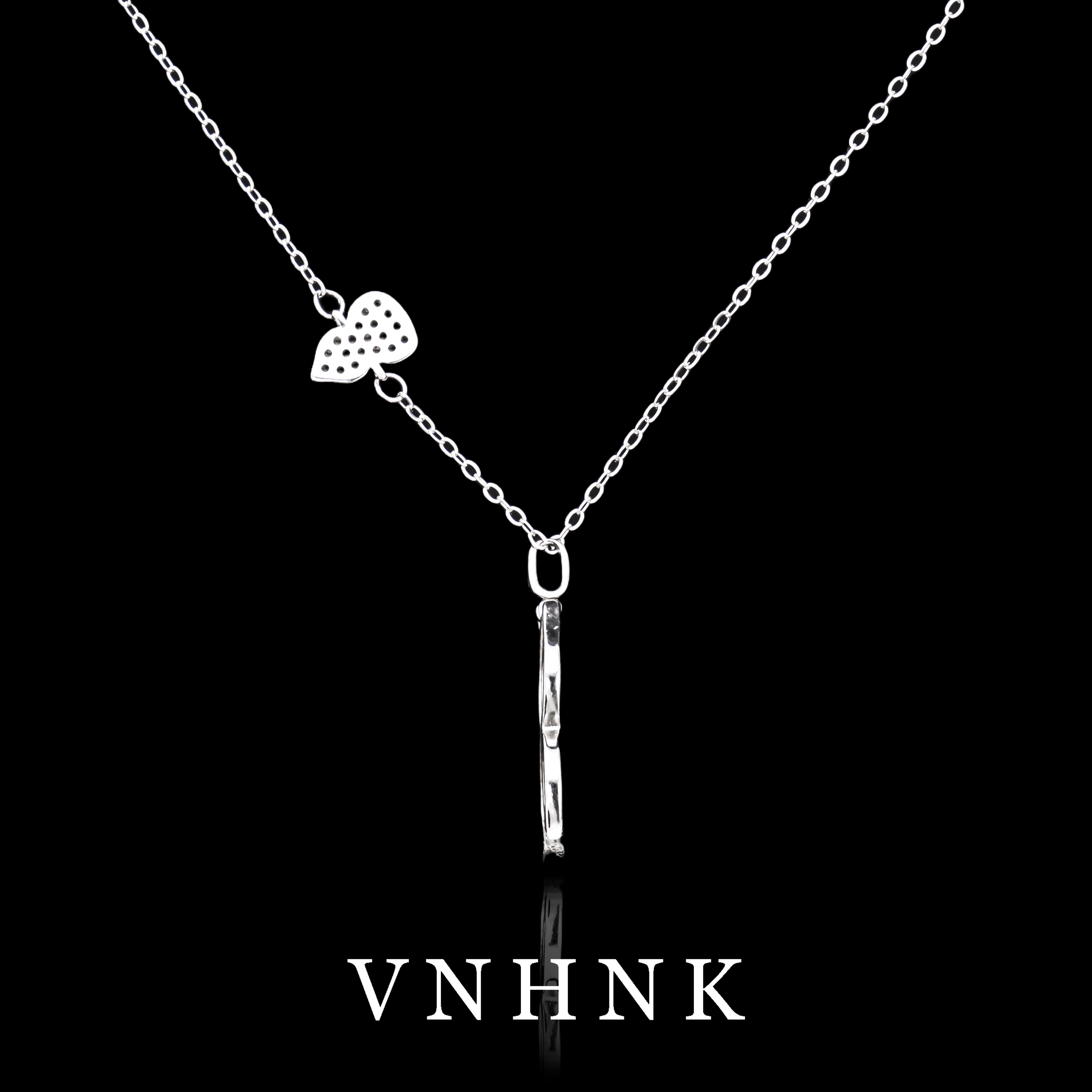 坠链均925银合成锆石 美可儿  A217   银色(46cm)时尚气质项链