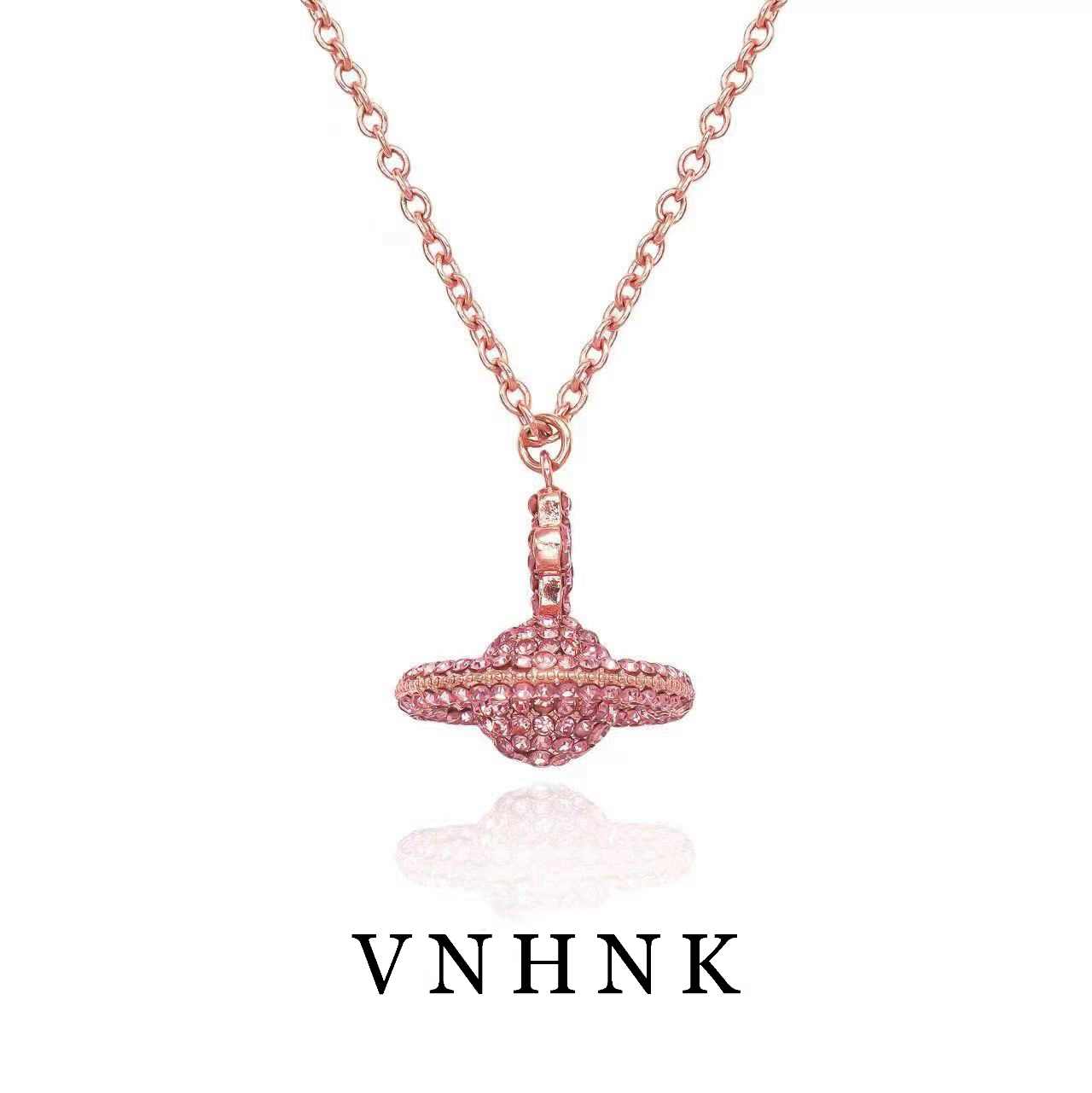 铜合金项链 美可儿   M282 (43cm)玫瑰色时尚气质项链