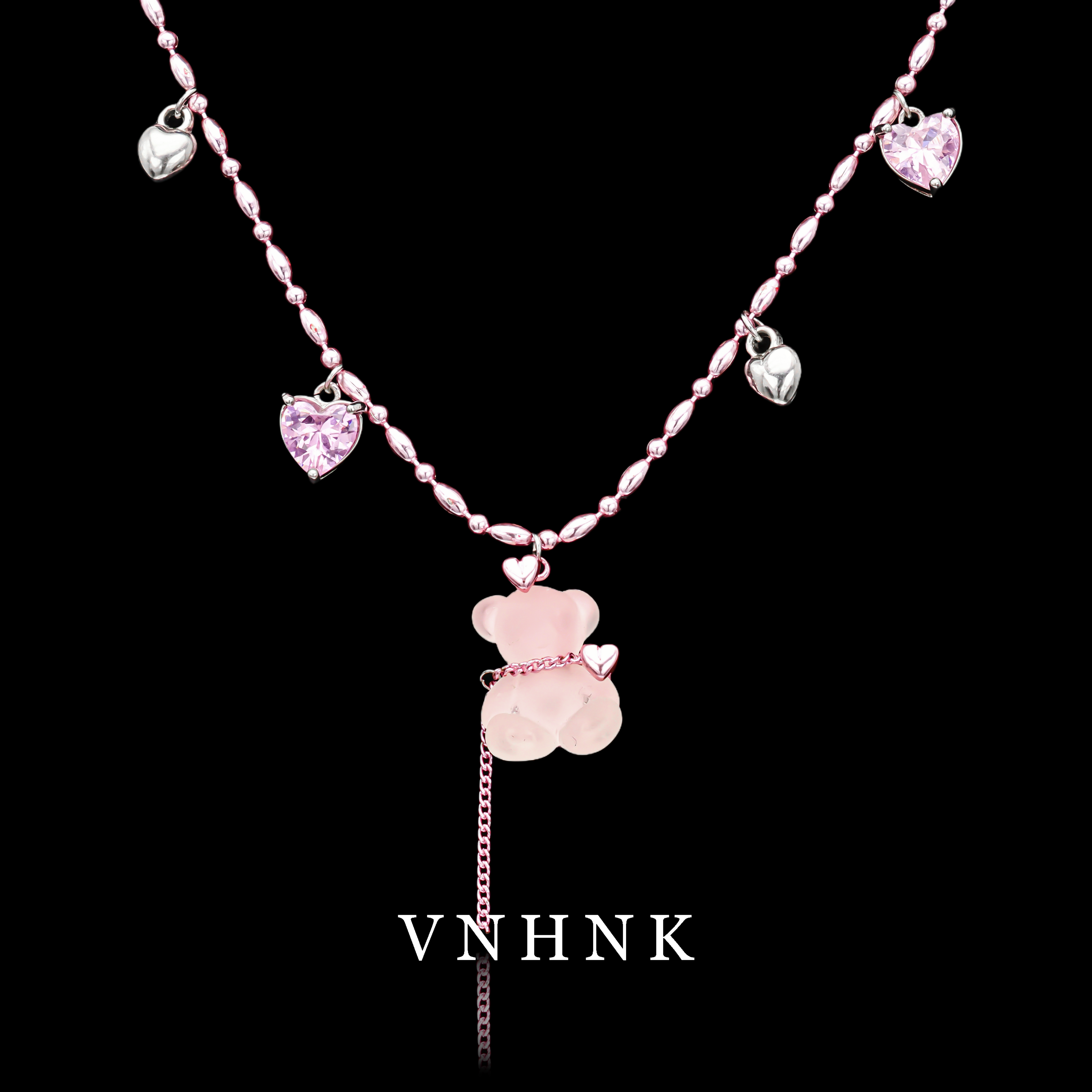 铜合金项链 美可儿   B382   粉色(46cm)气质小众简约项链