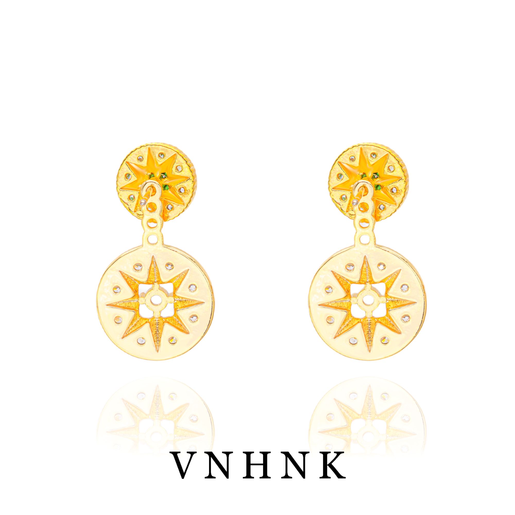 铜合金合成锆石耳饰 美可儿   F545  金色时尚气质耳环