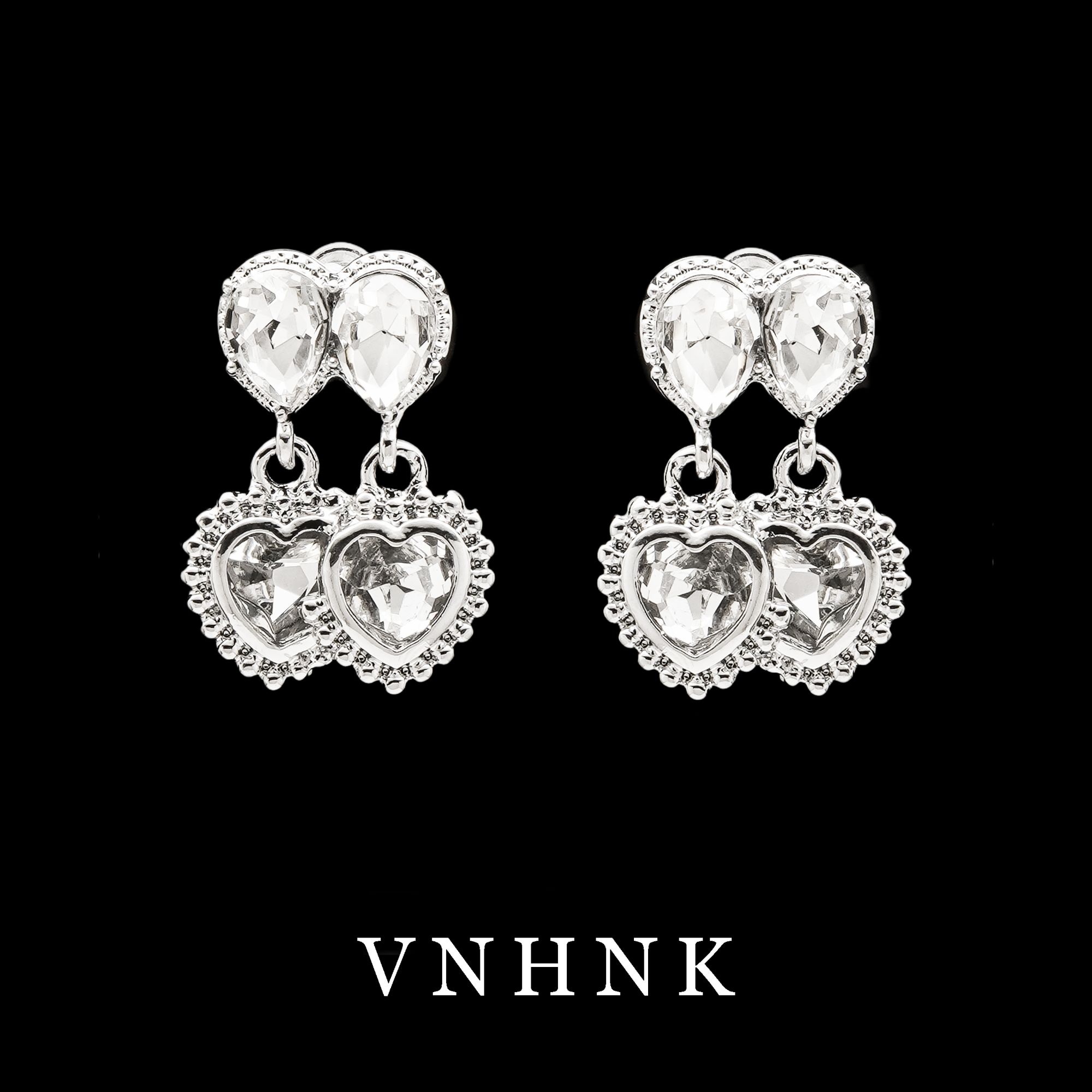 铜合金合成锆石耳饰 美可儿   M395  银色个性小众百搭耳环