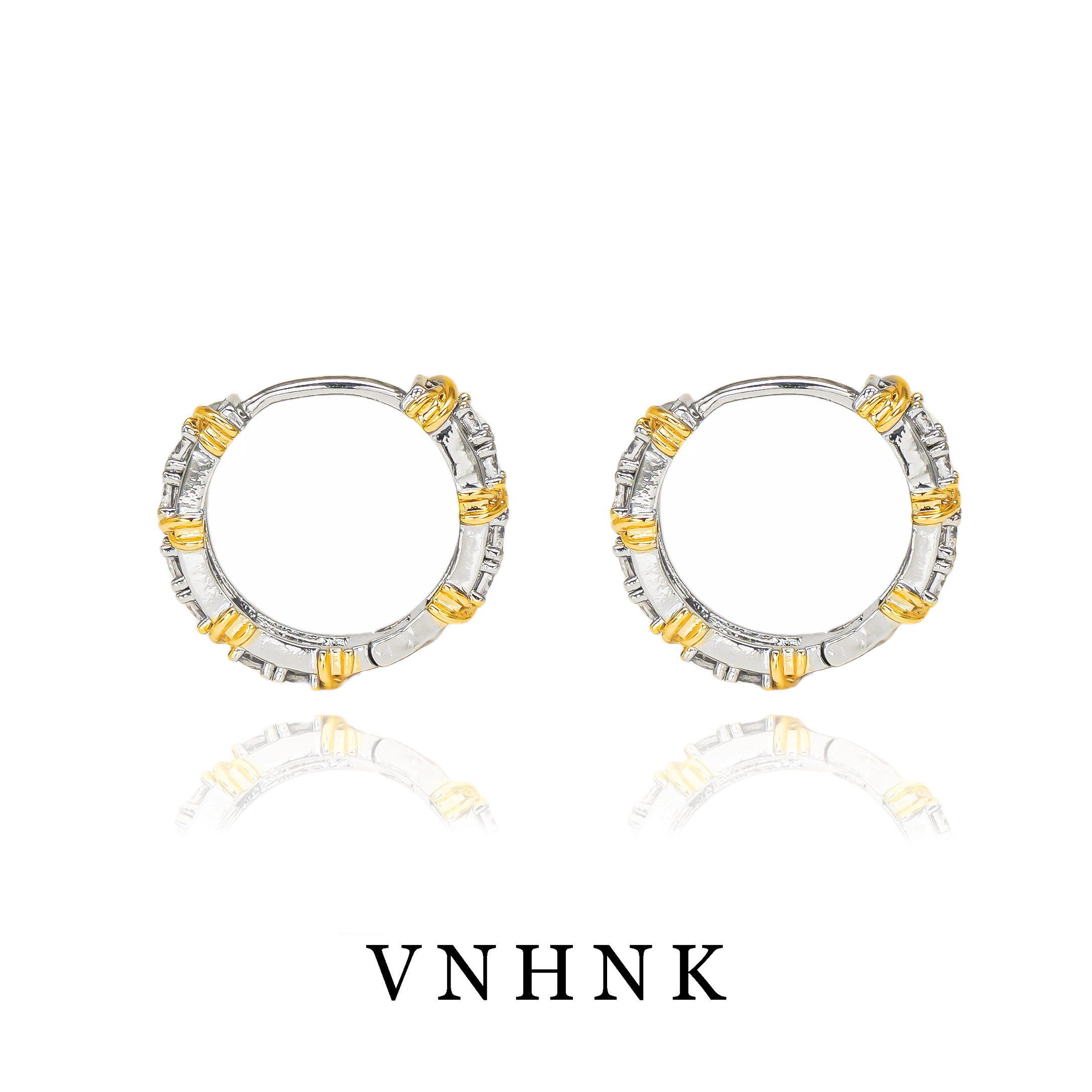 铜合金合成锆石耳饰 美可儿   H180  银色(14mm）小众百搭耳环