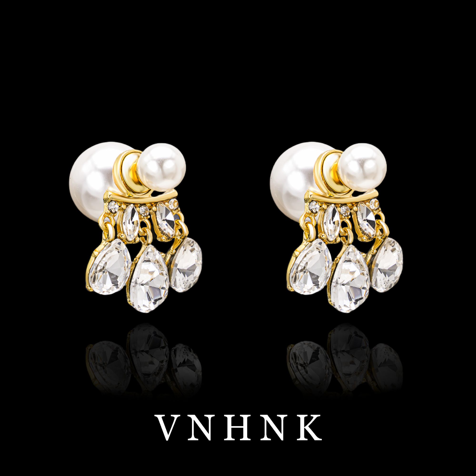 铜合金仿珍珠耳饰 美可儿   D35  白色(14mm8mm)时尚小众百搭耳环