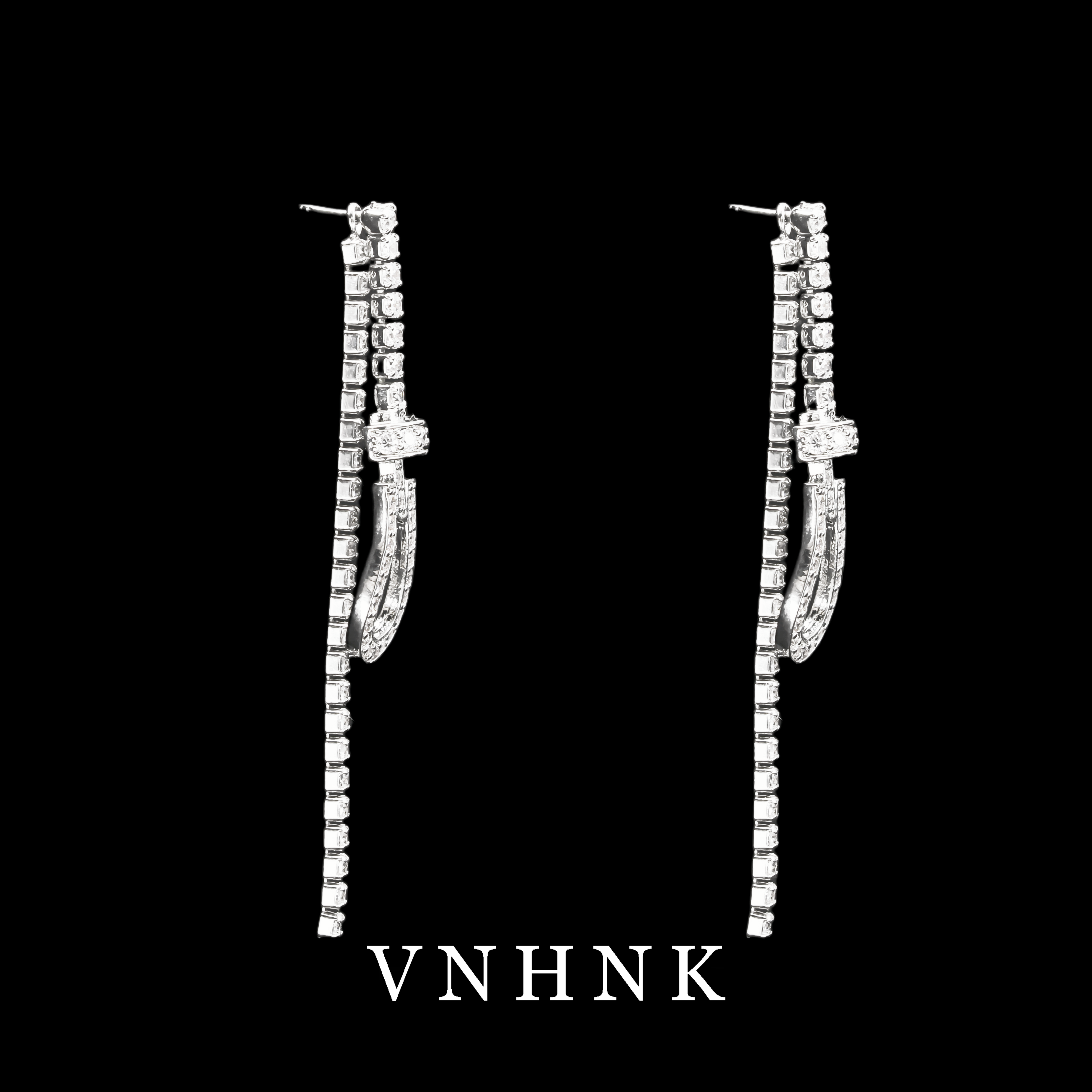 铜合金合成锆石耳饰 美可儿   E404   银色时尚气质耳环