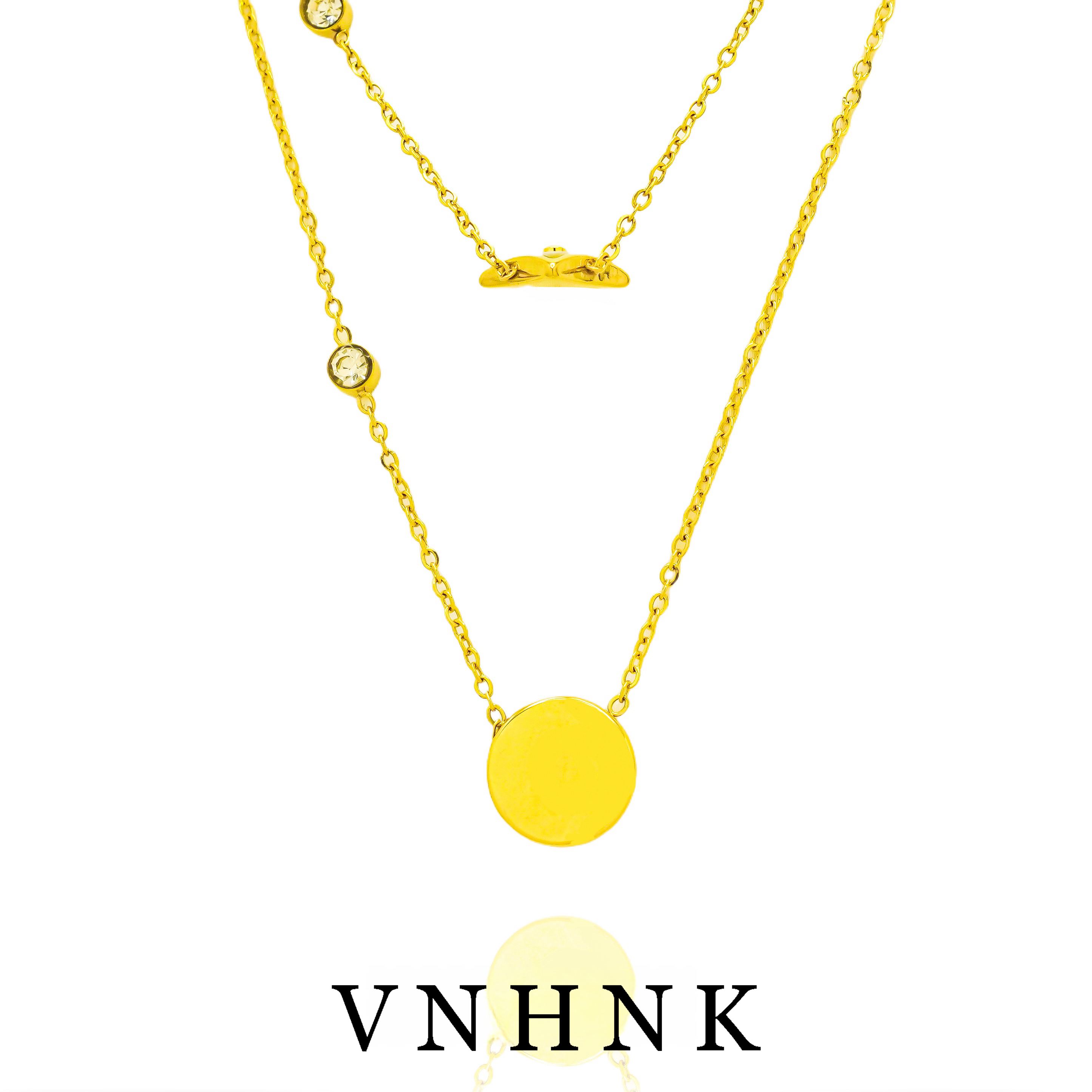 钛钢合成锆石项链 美可儿   R167   金色（43cm) 时尚项链