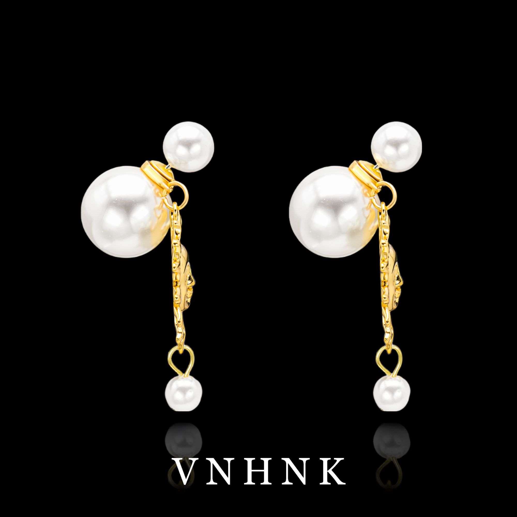 铜合金仿珍珠耳饰 美可儿  A443   白色（6mm8mm14mm) 耳环