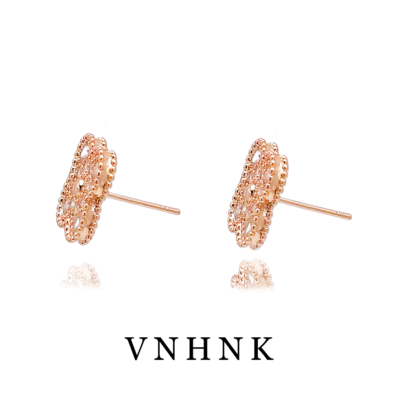 铜合金合成锆石耳饰 美可儿   B158   玫瑰色小众百搭时尚耳环