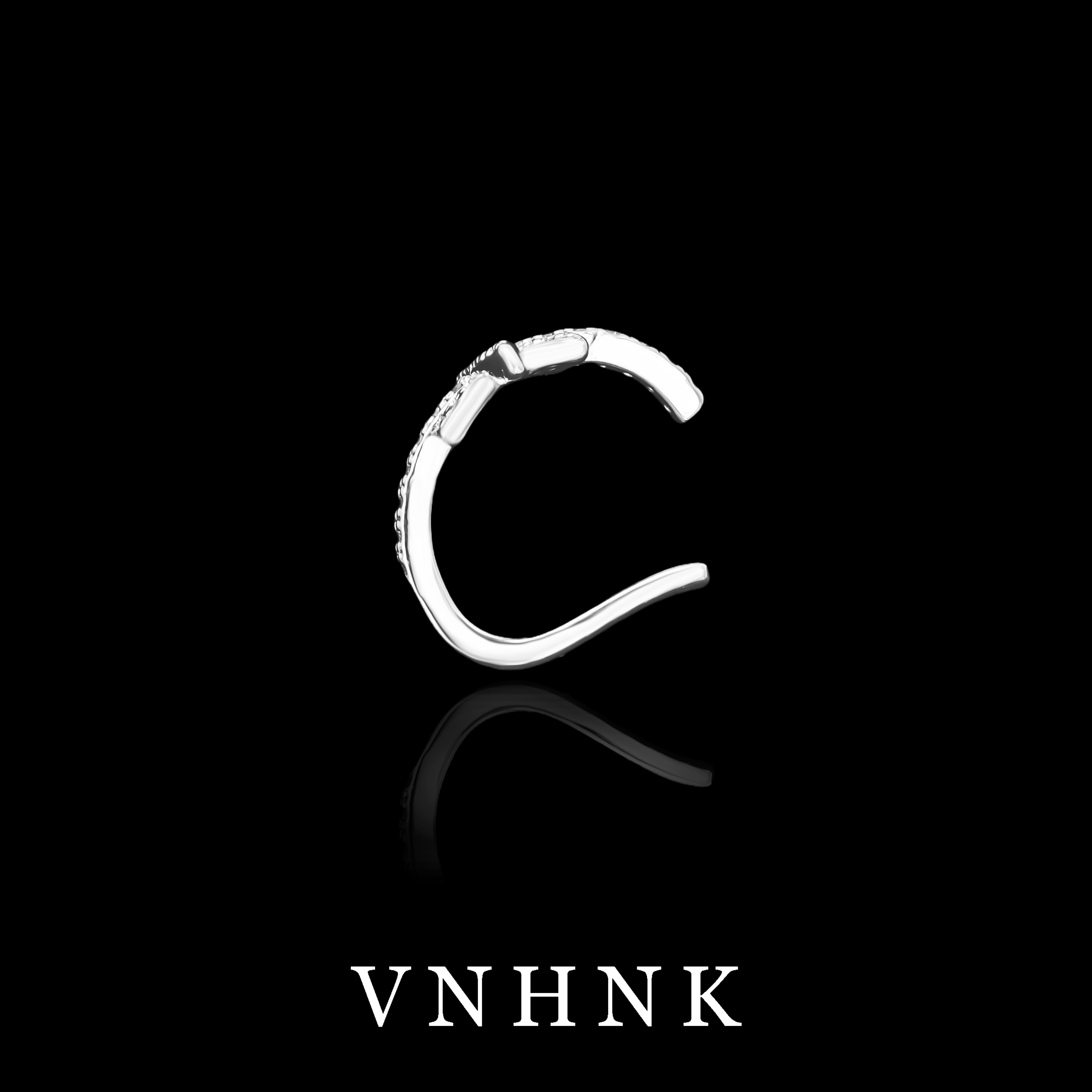 铜合金合成锆石耳饰 美可儿   N394   银色精致小众单只耳夹