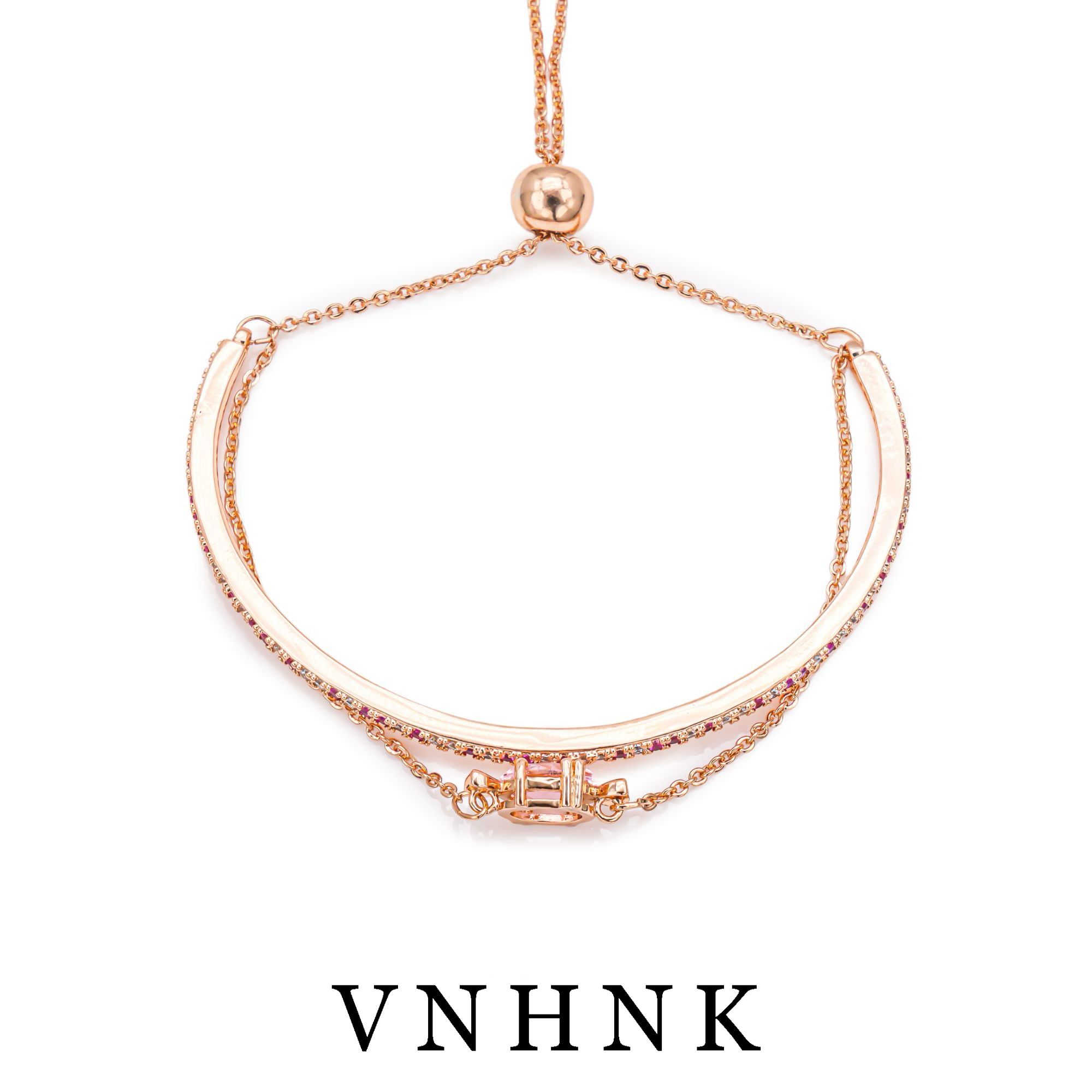 铜合金合成锆石手链 美可儿   B638   玫瑰色（18cm) 时尚气质手链