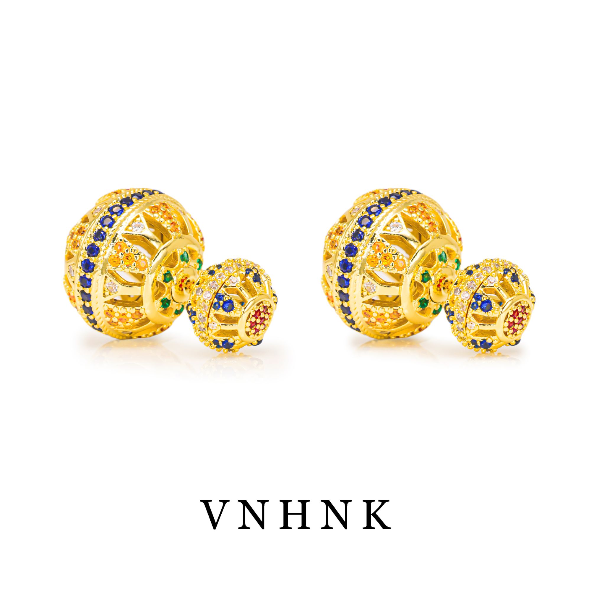 铜合金合成锆石耳饰 美可儿 D73 金色（18mm 11mm）时气质耳环