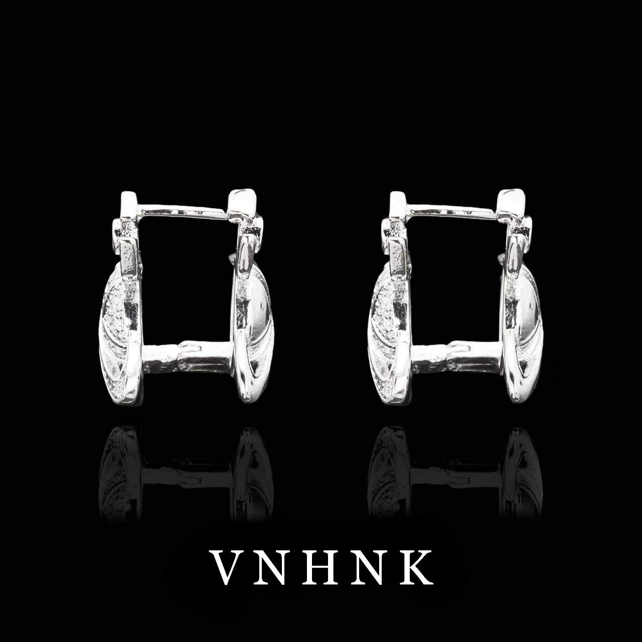 铜合金合成锆石耳饰 美可儿    F308   银色时尚气质百搭耳环