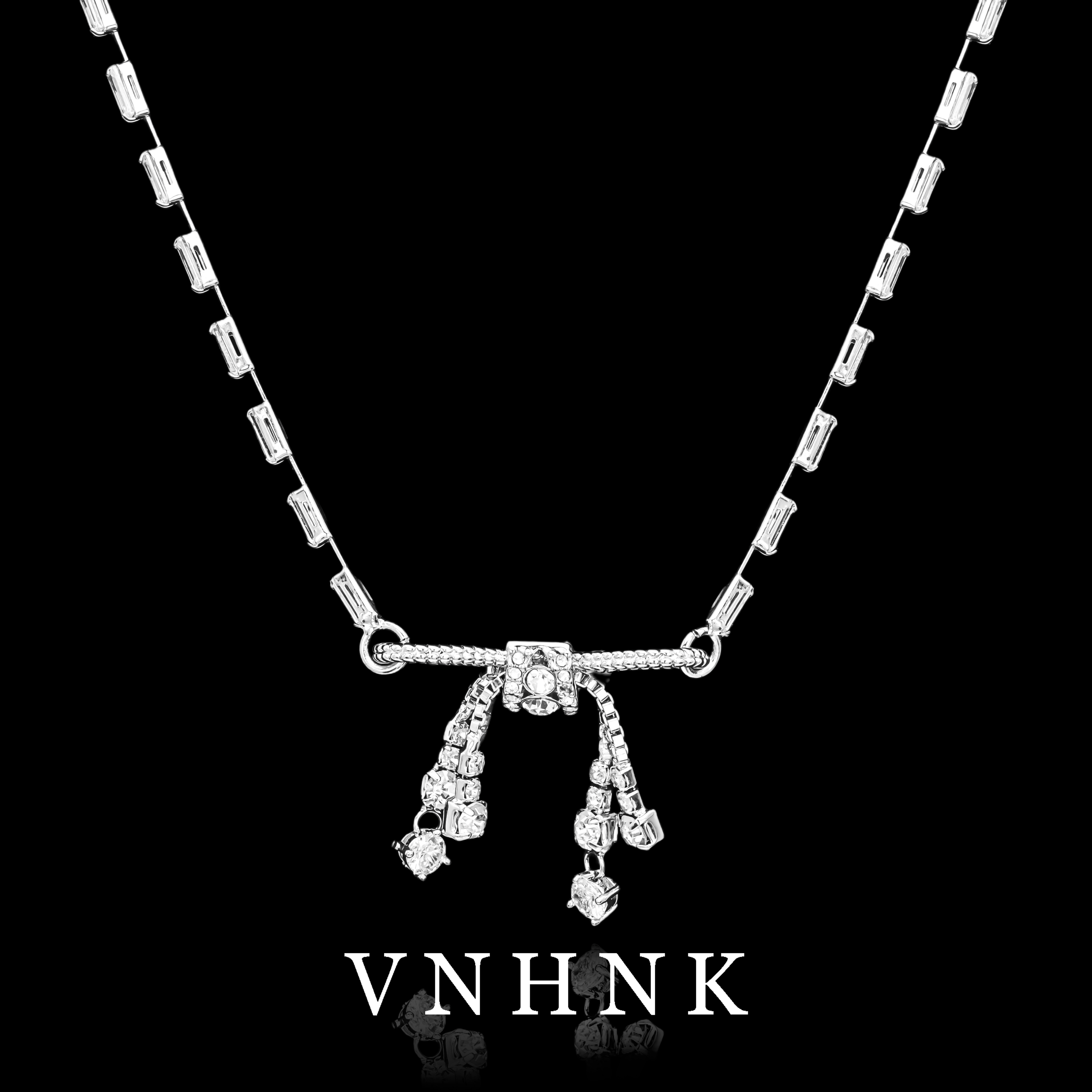 铜合金合成锆石项链 美可儿   M83   银色（50cm）时尚气质项链