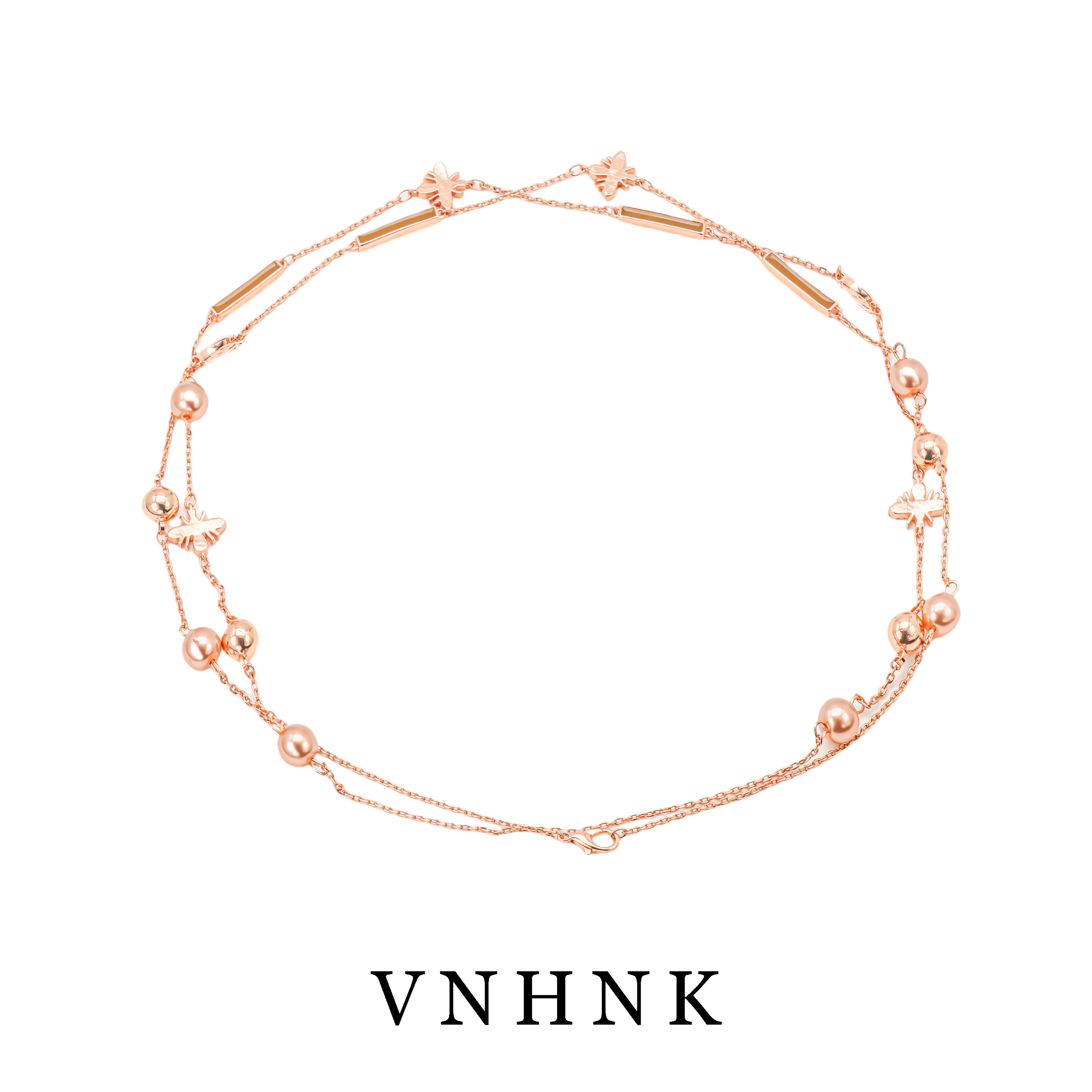 铜合金仿珍珠项链 美可儿    B74  玫瑰色(97cm8mm)时尚气质项链