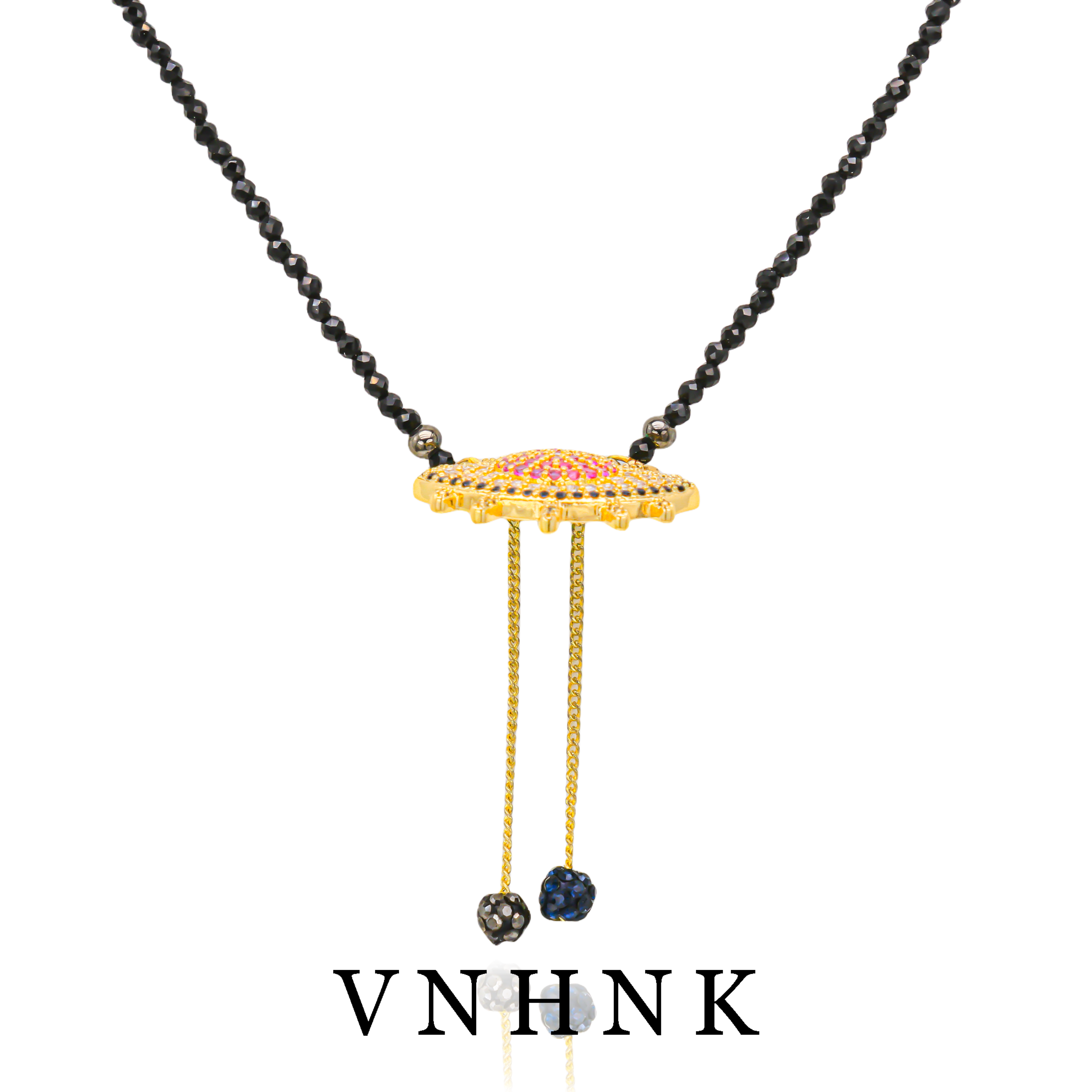 铜合金仿水晶项链 美可儿   H416   黑色时尚气质项链