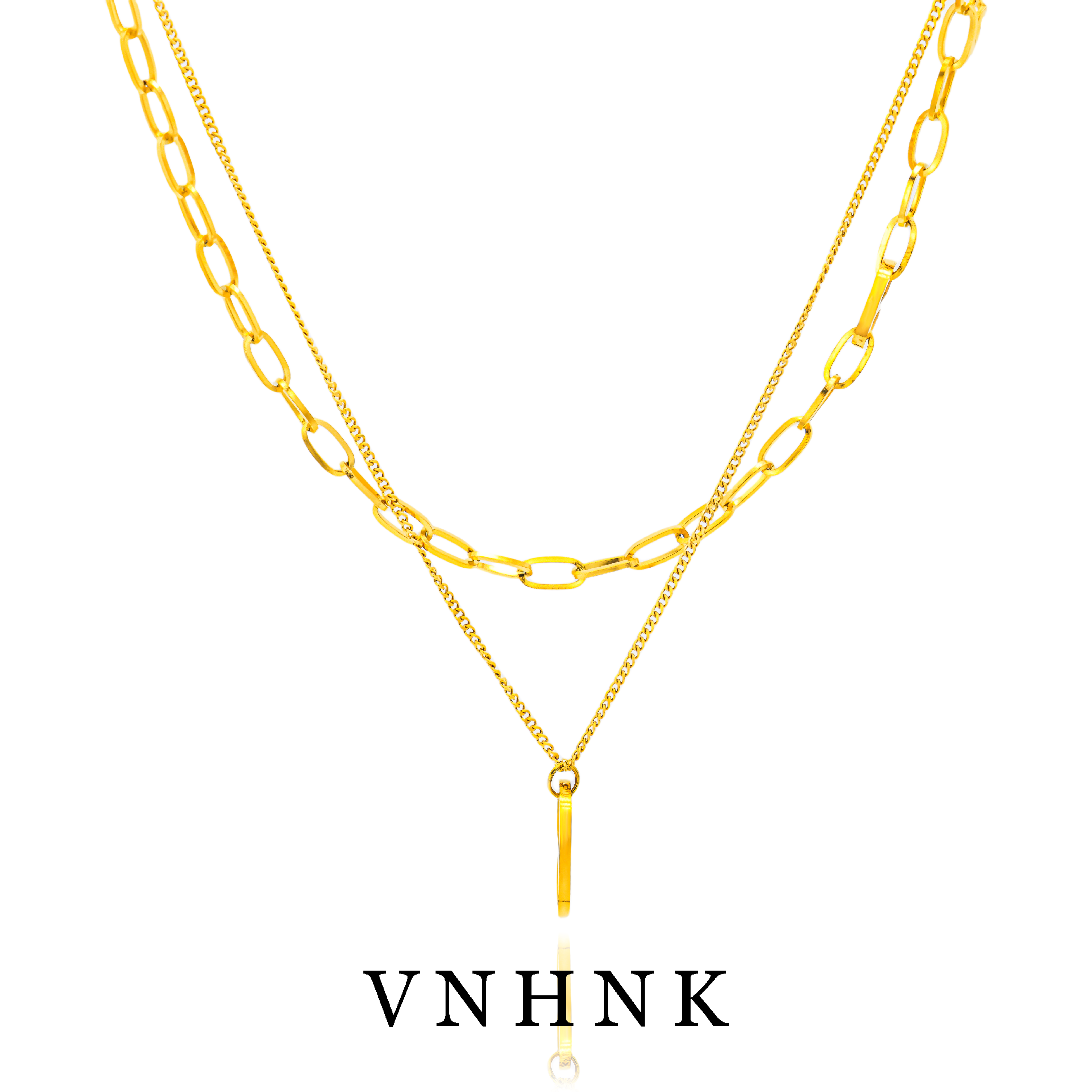 钛钢项链 美可儿  R55    金色（46cm) 百搭项链