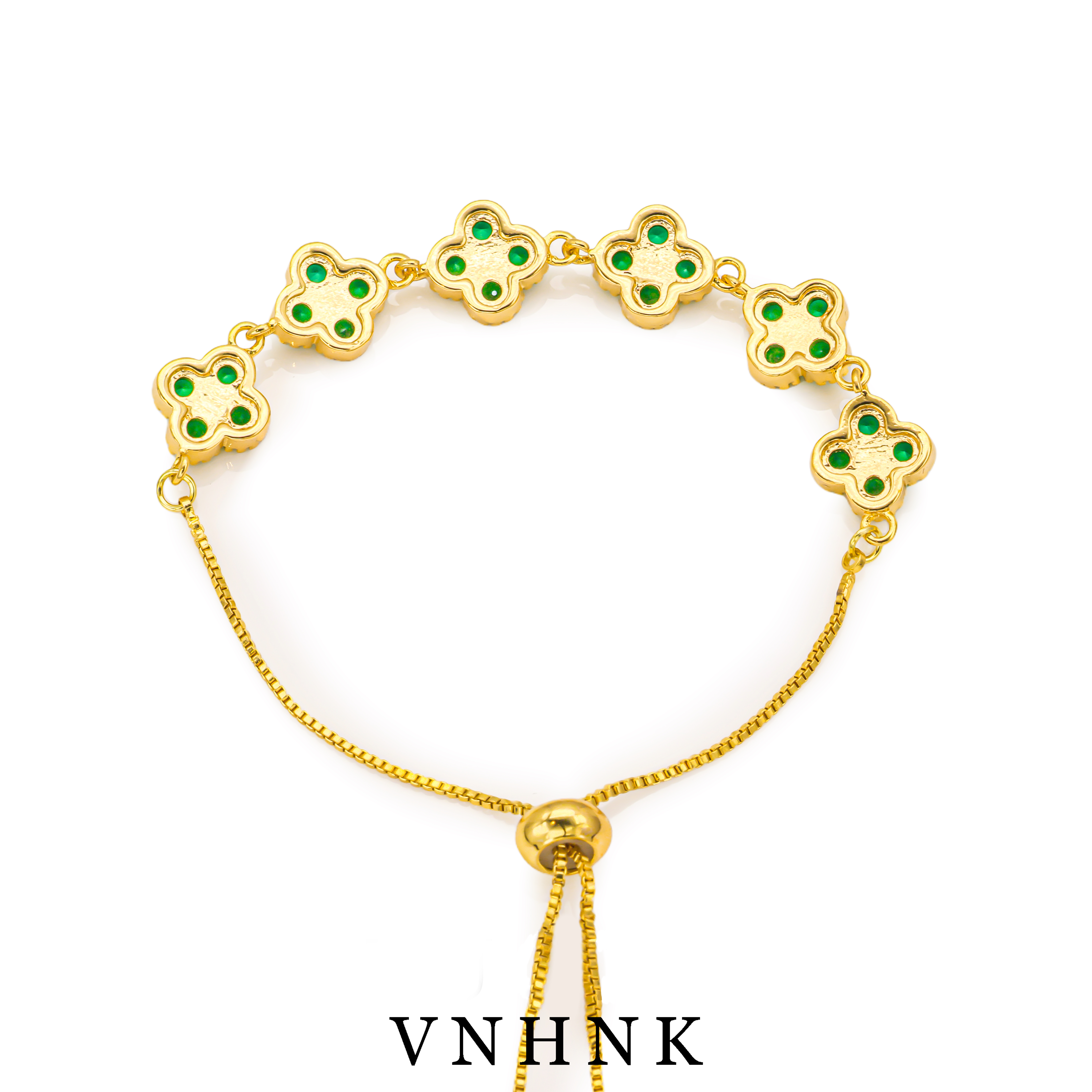 铜合金合成锆石手链  美可儿   B633   绿色时尚个性百搭手链