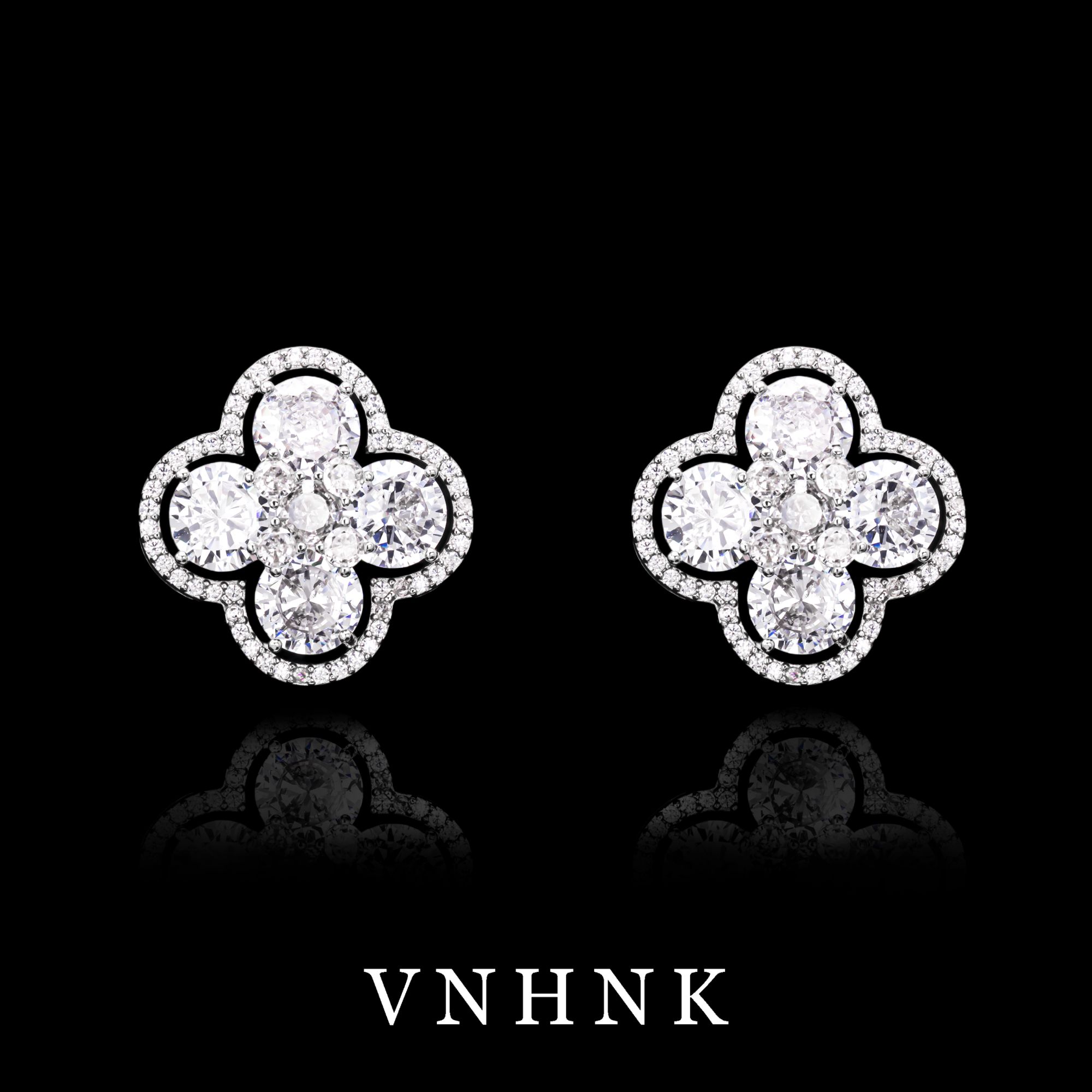 铜合金合成锆石耳饰 美可儿   N374   银色时尚气质百搭耳环