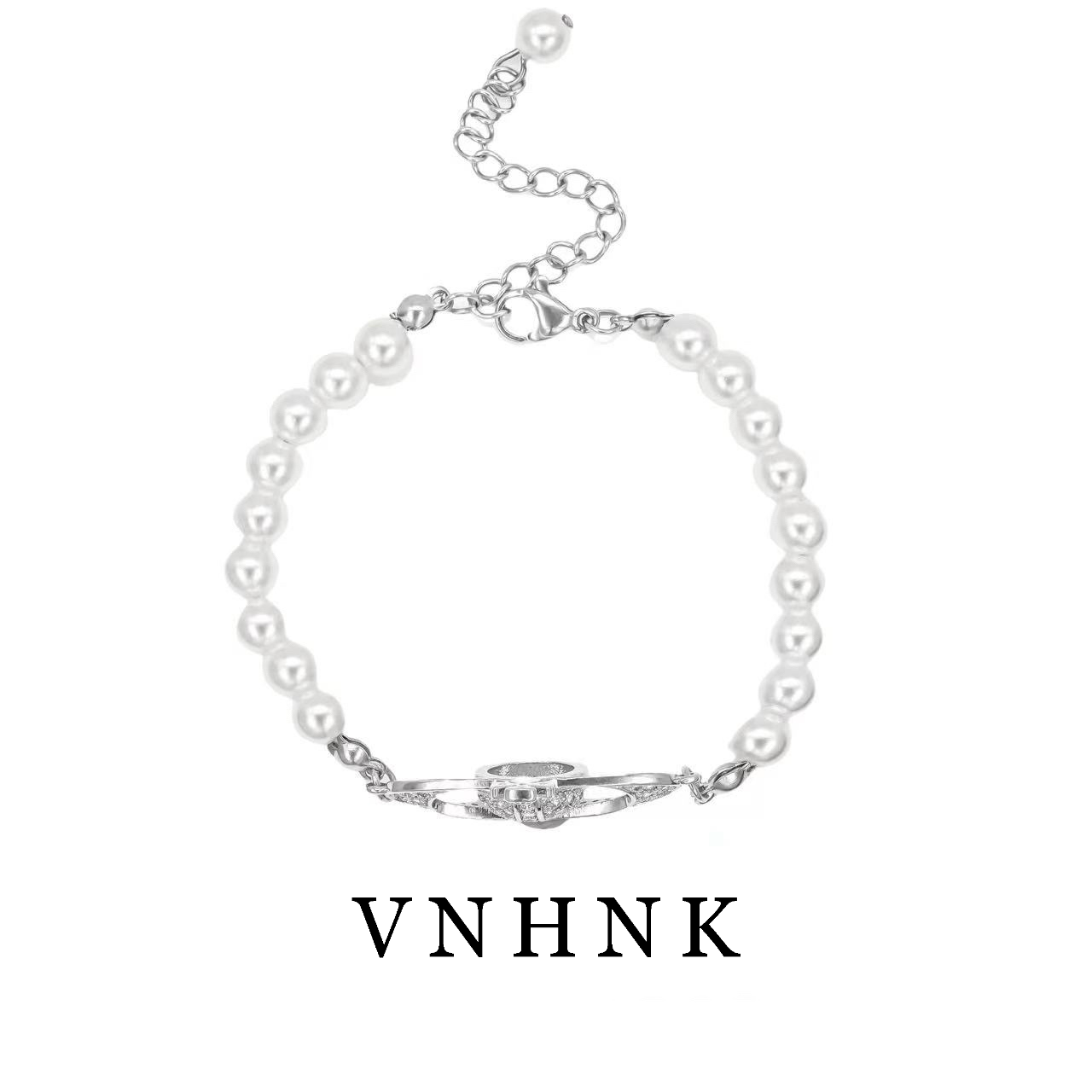 铜合金仿珍珠手链 美可儿  B283  银色（22cm6mm）气质百搭手链