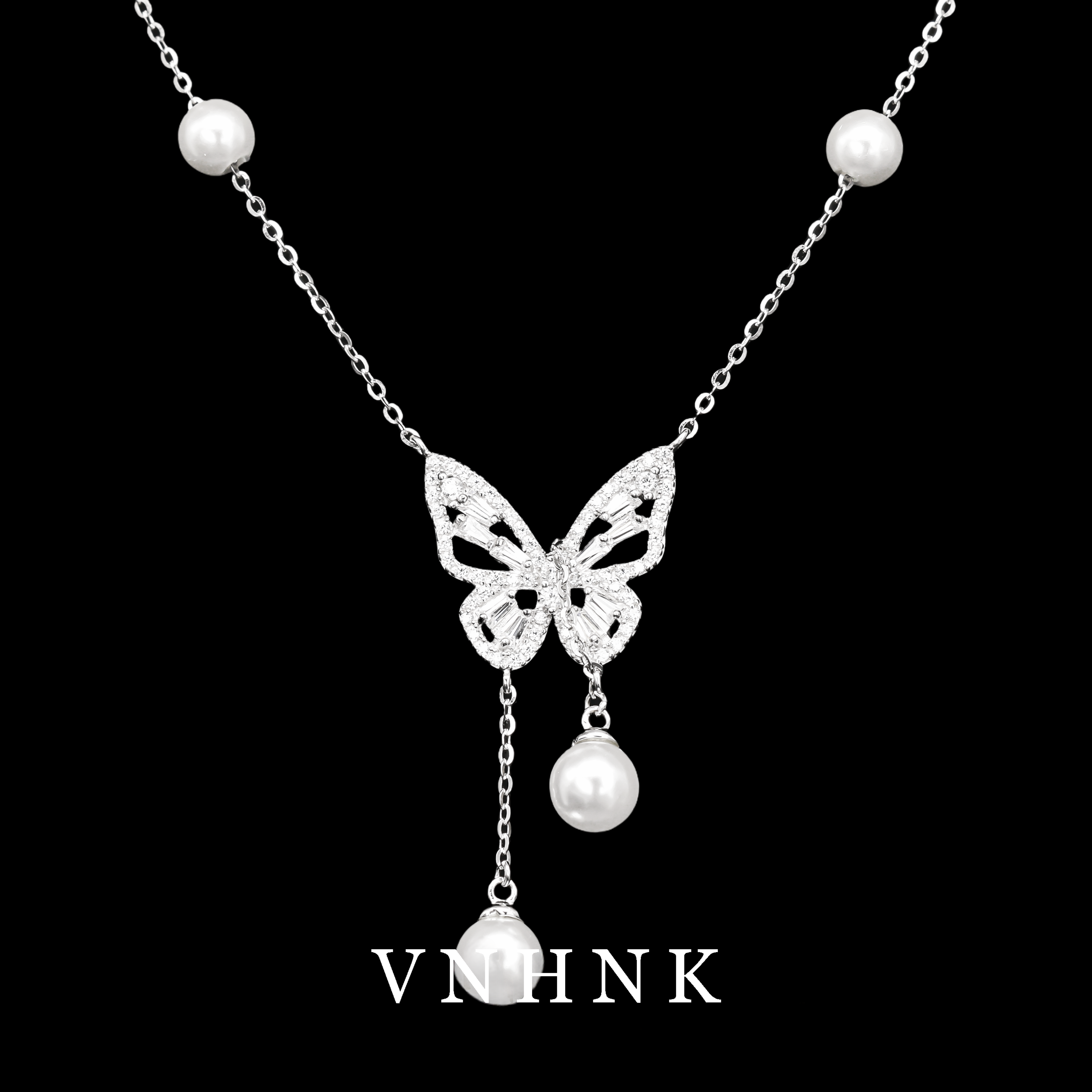 坠链均925银仿珍珠 美可儿   S385   白色简约气质百搭项链