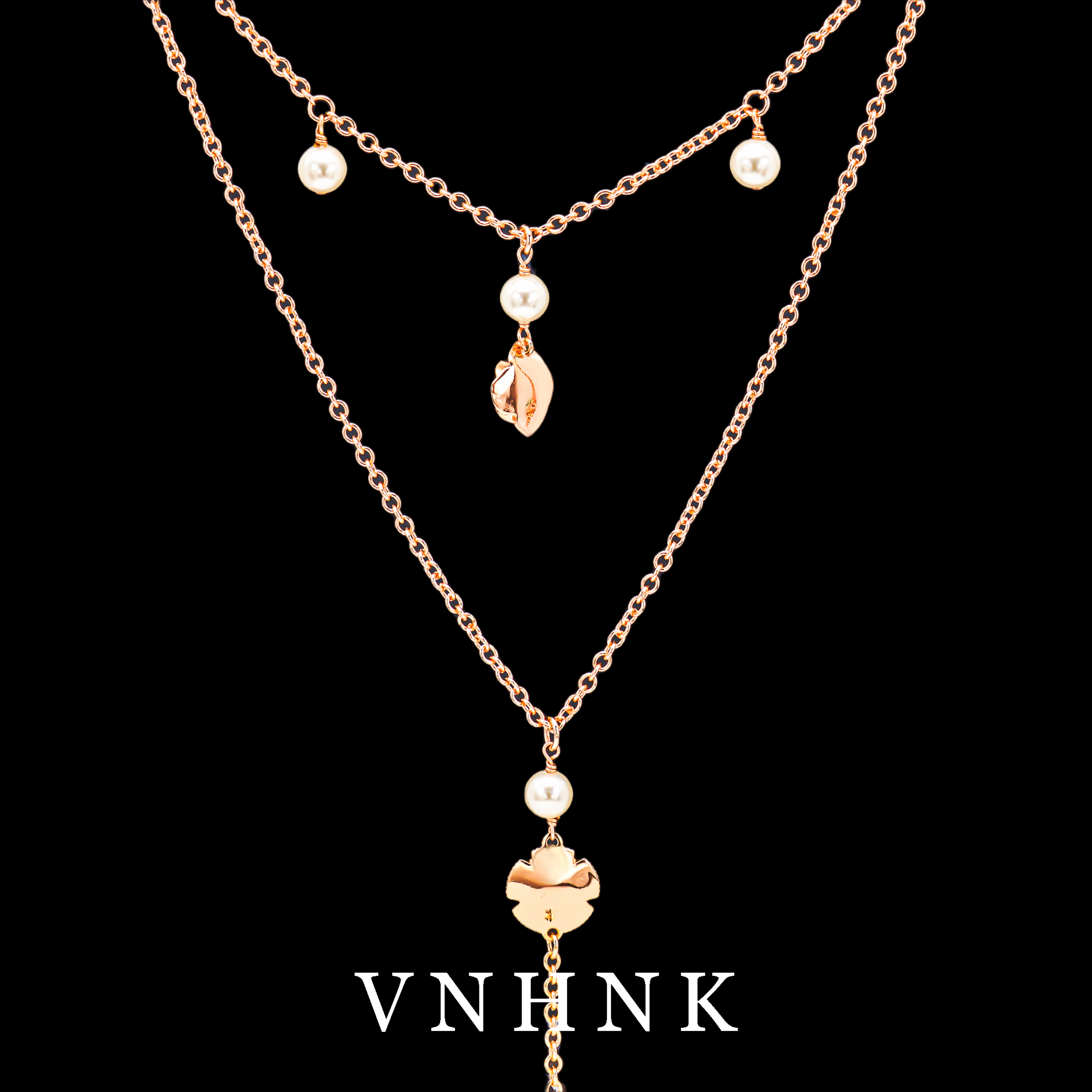 铜合金仿珍珠项链 美可儿   B613  玫瑰色(46CM 8mm）时尚气质项链